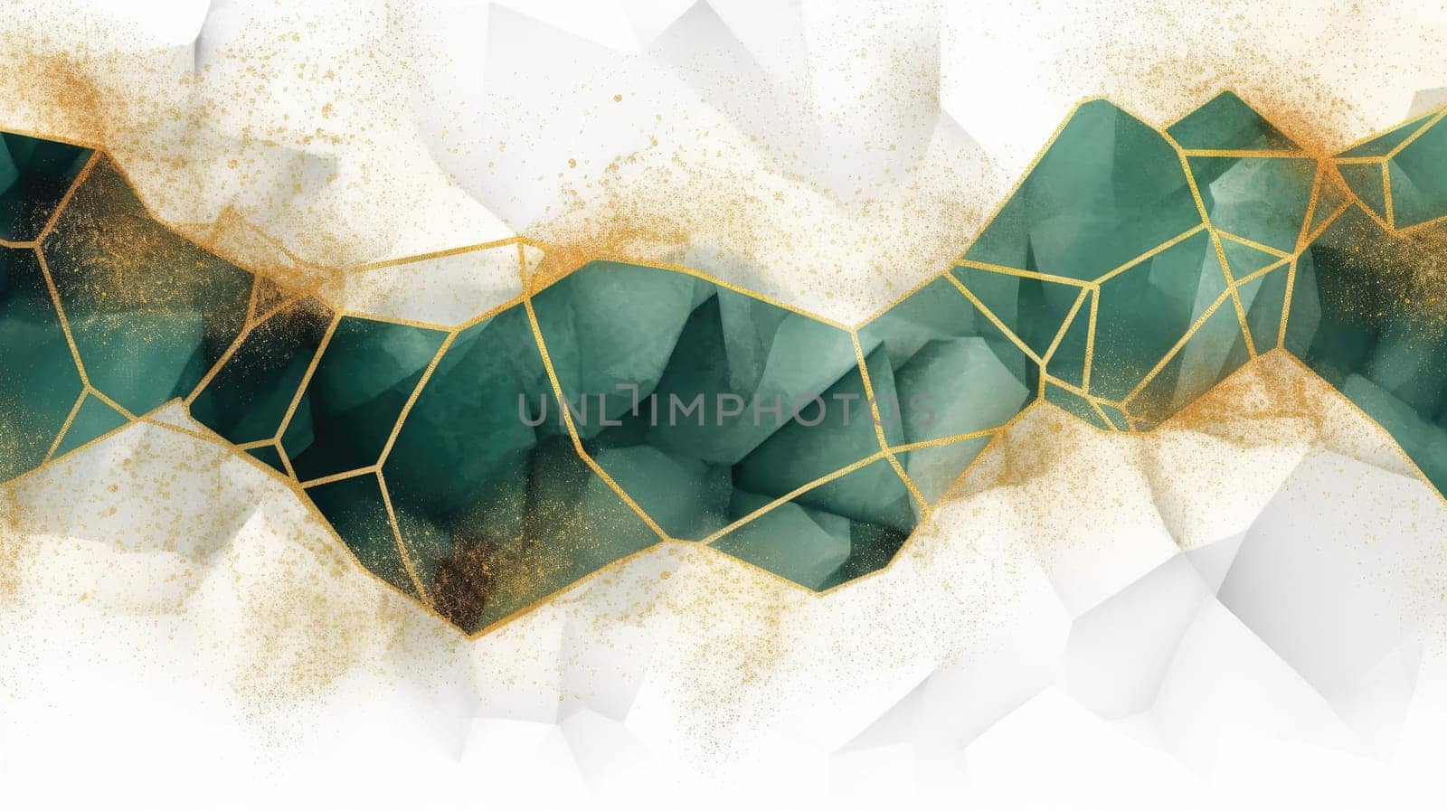 Abstract watercolor artwork mixed with buzzy geometric shapes for background of social media banner generative AI image