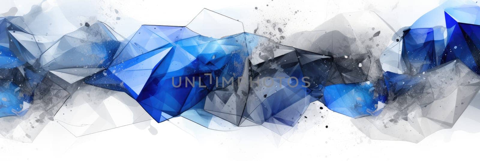 Abstract watercolor artwork mixed with buzzy geometric shapes for background of social media banner generative AI image