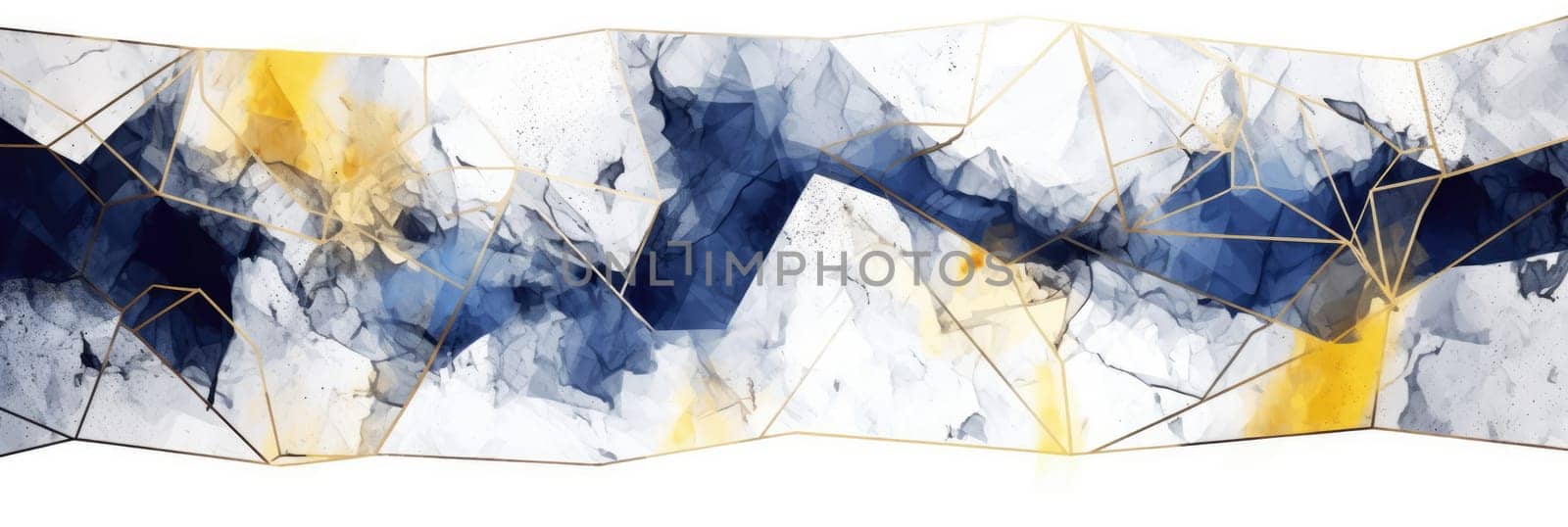 Abstract watercolor artwork mixed with buzzy geometric shapes for background of social media banner generative AI image