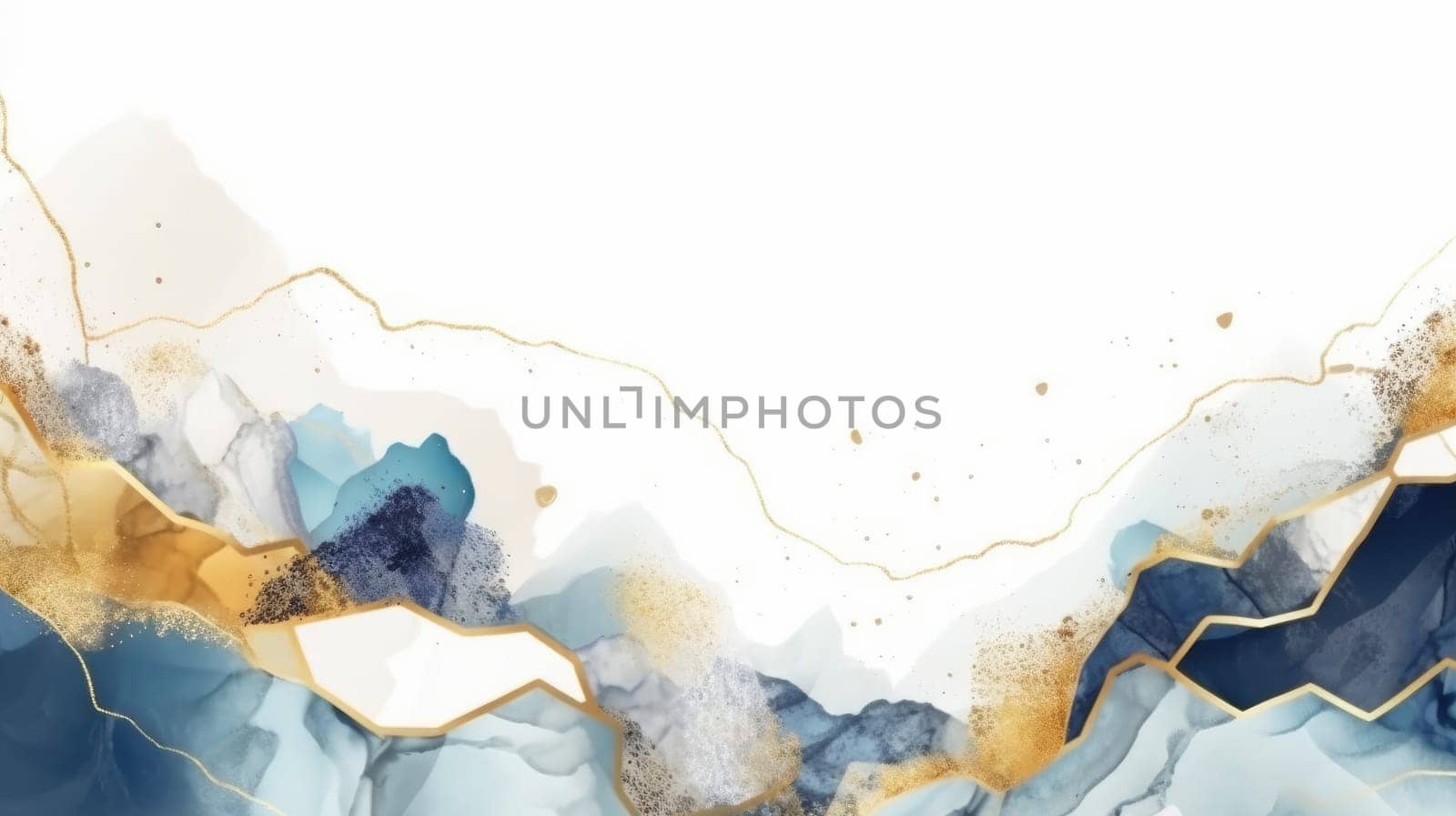 Abstract watercolor artwork mixed with buzzy geometric shapes for background of social media banner generative AI image