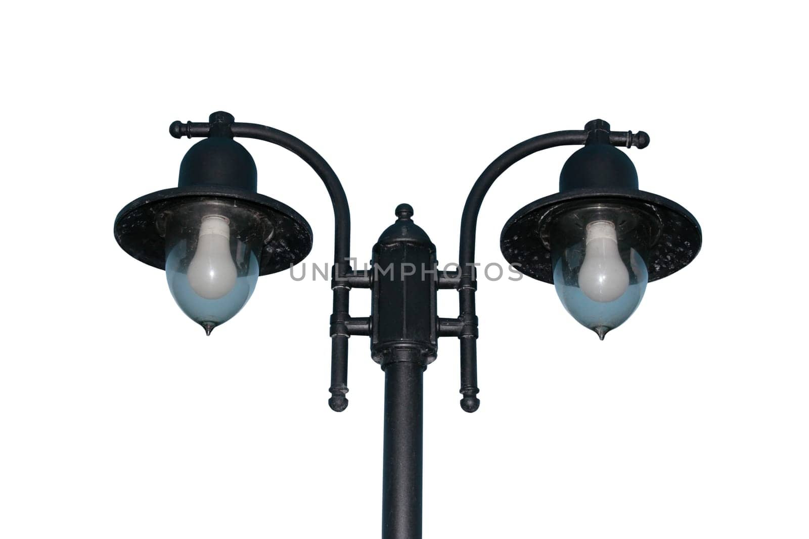 irish street light isolated on white background with clipping path