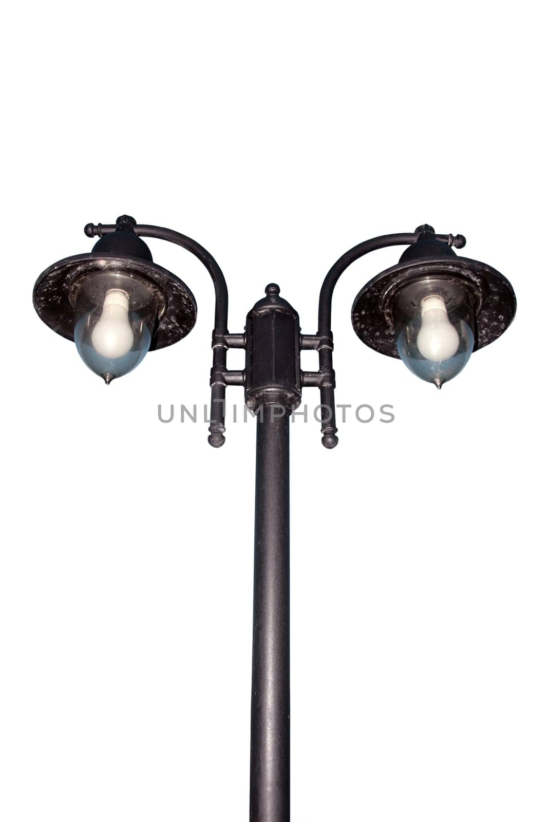 irish street light isolated on white background with clipping path
