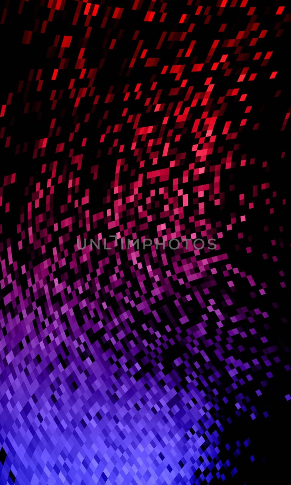 Flying Pixel blue red on black 01