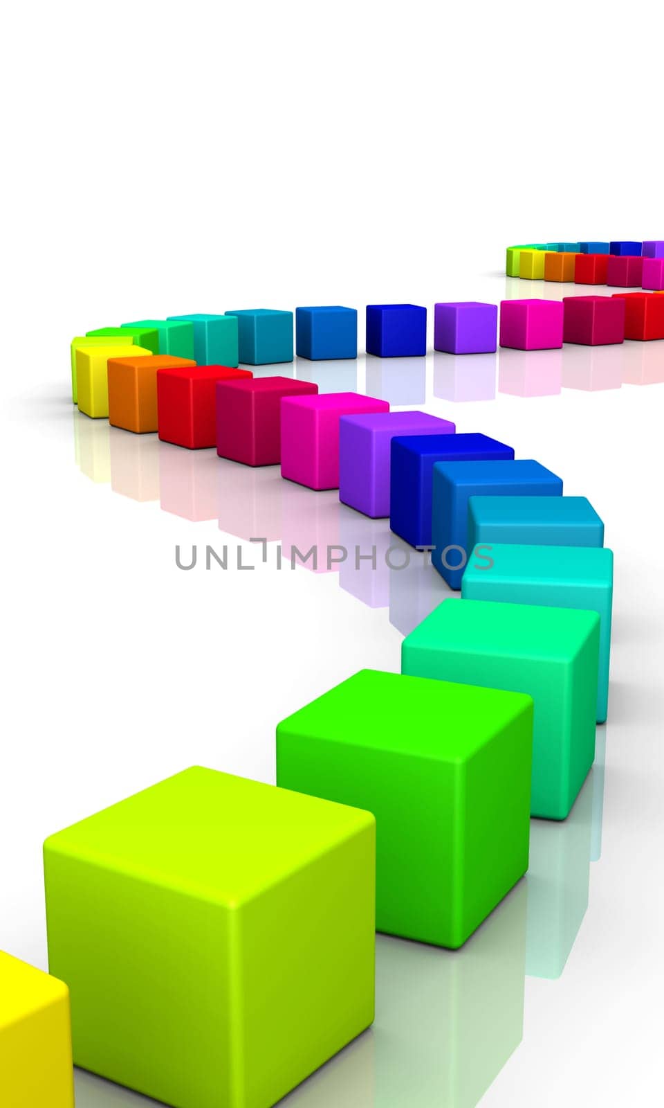 3D Cube - Rainbow Snake 02