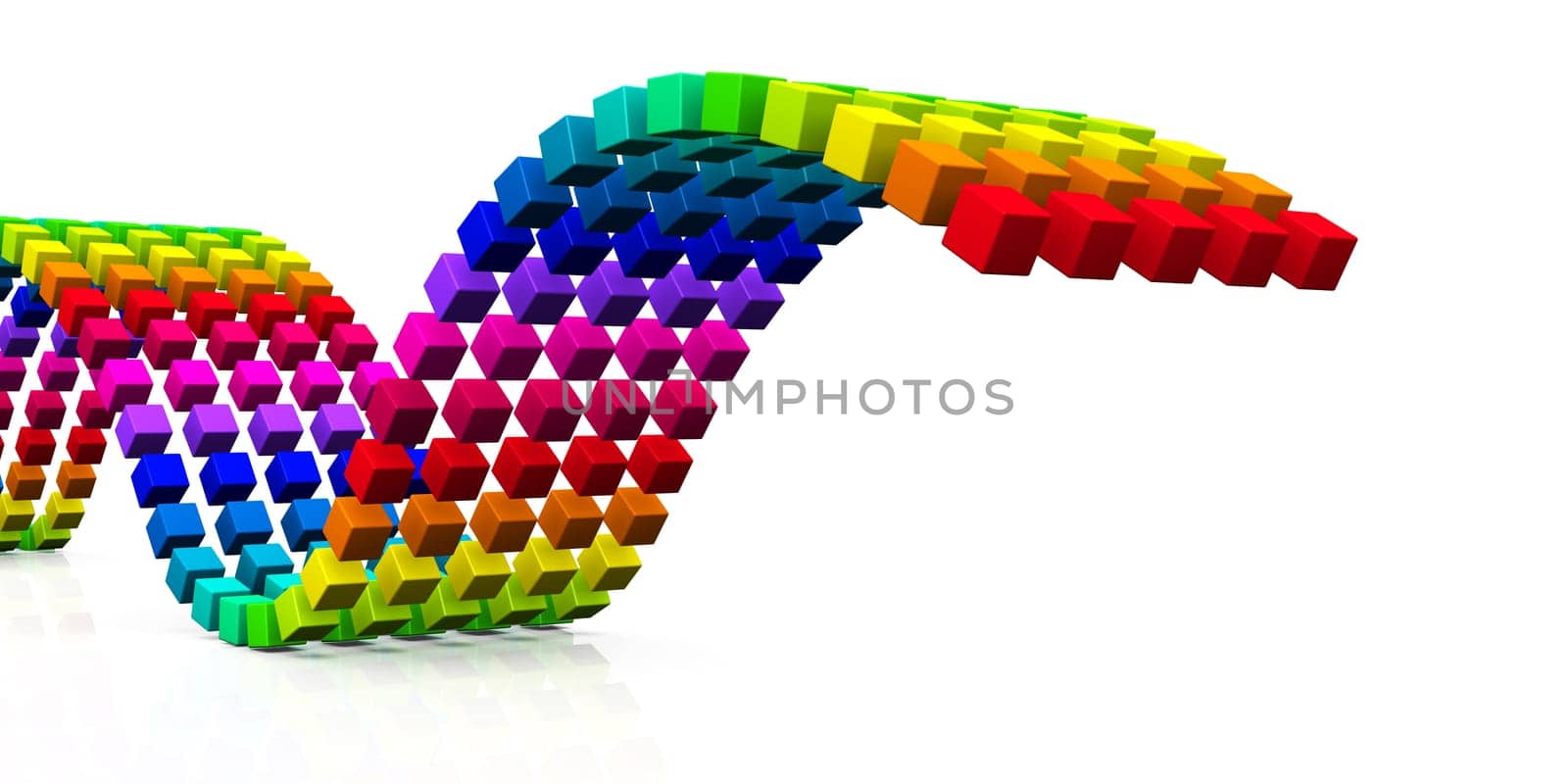 3D Cube - Rainbow Snake 05