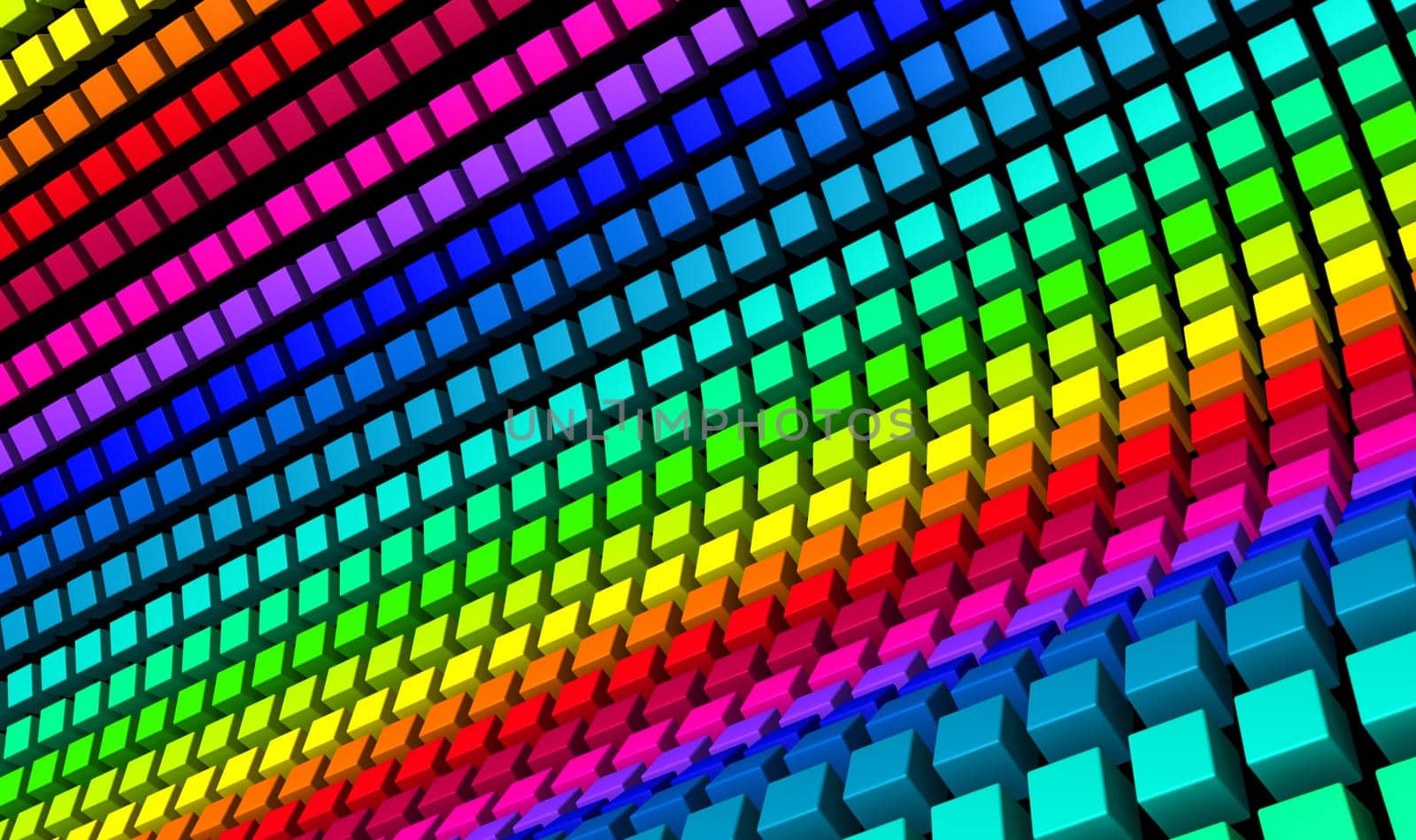 3D Cube - Rainbow Wave 03