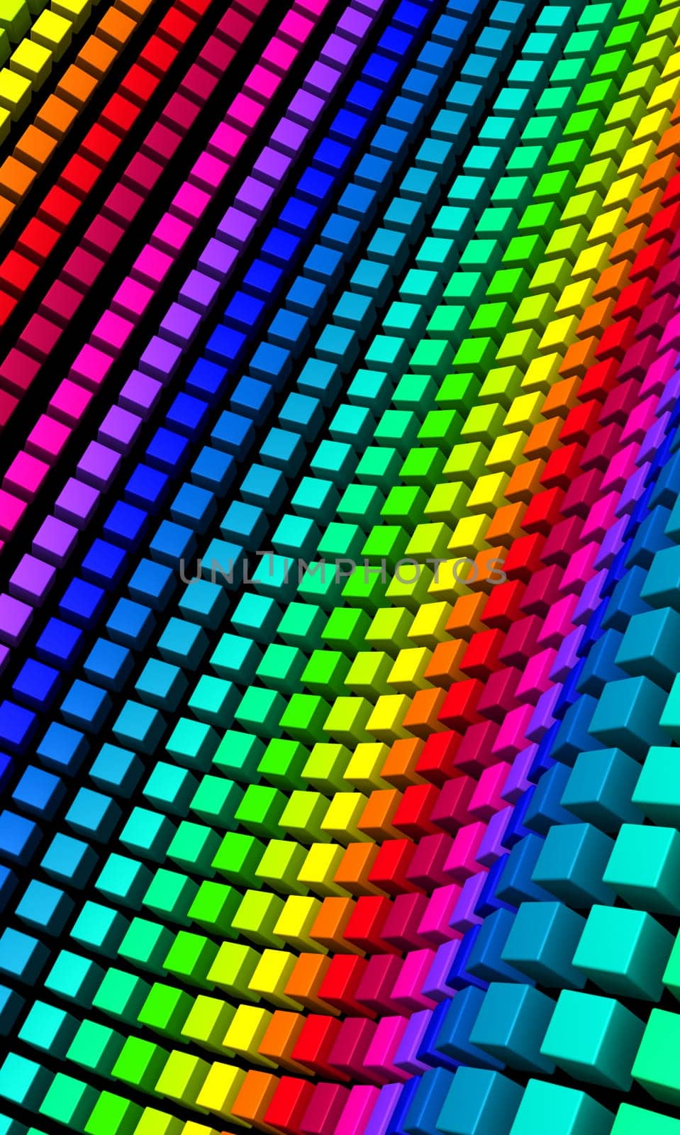 3D Cube - Rainbow Wave 02