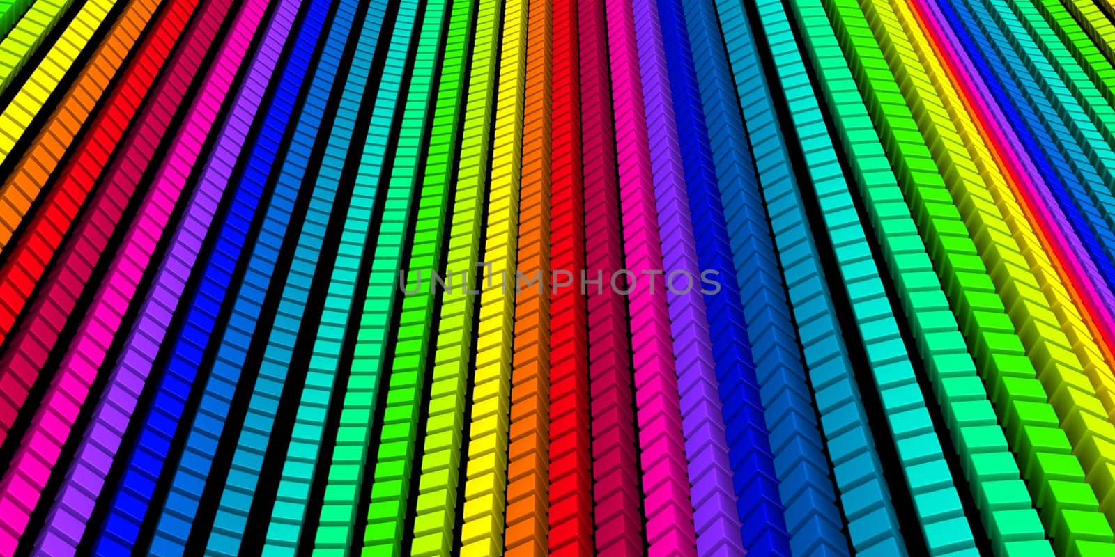 3D Cube - Rainbow Wave 01