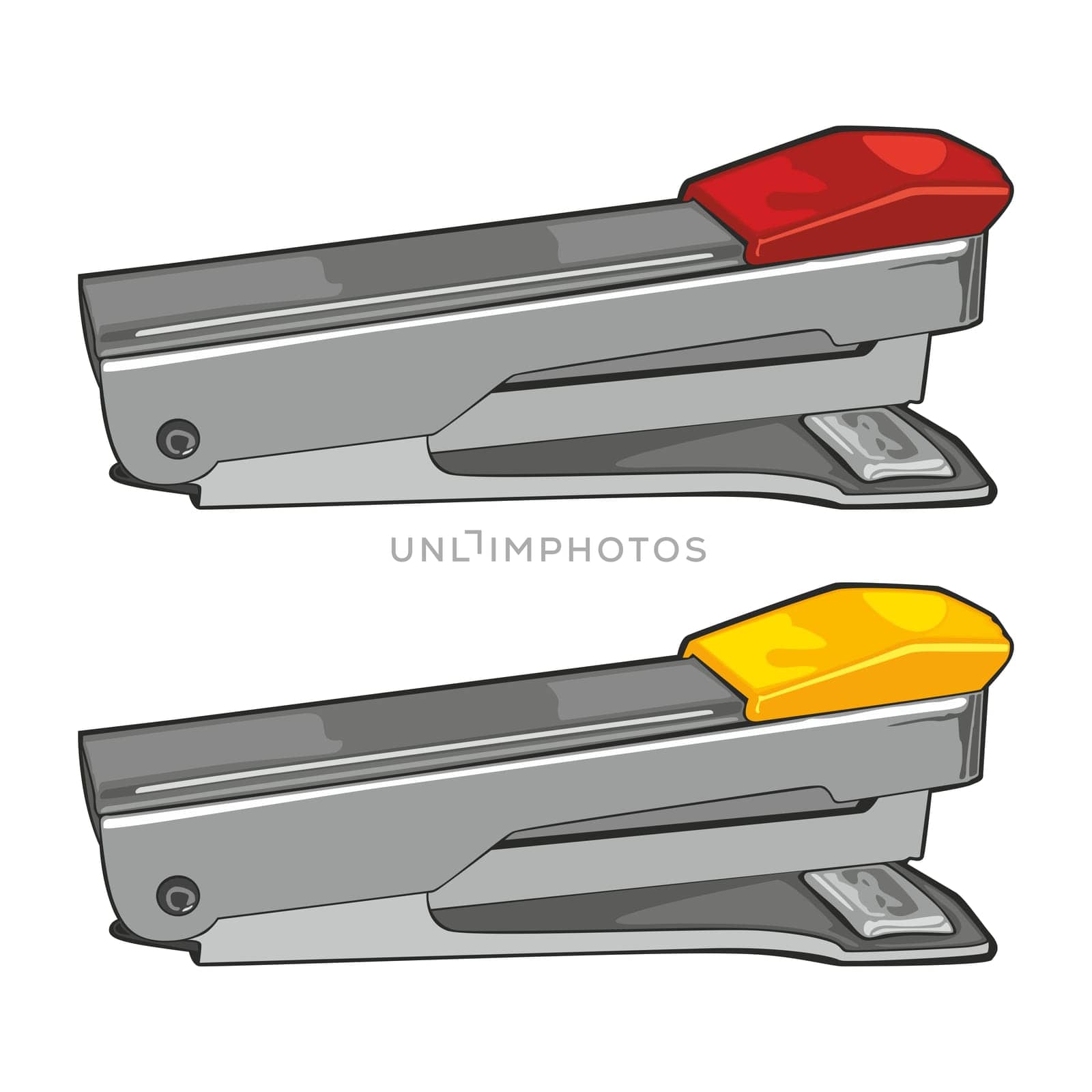 fully editable vector illustration of isolated staplers