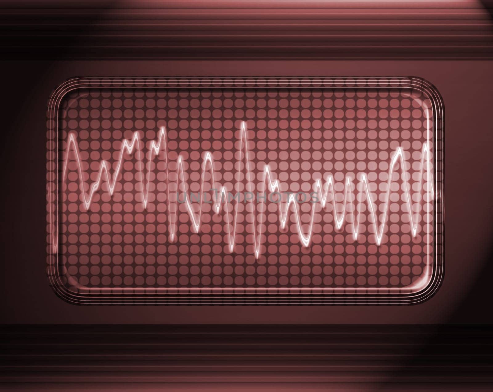 sound or audio wave in metal panel