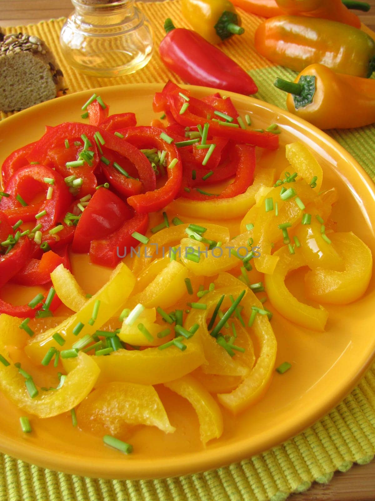 Sweet and sour salad of boiled peppers