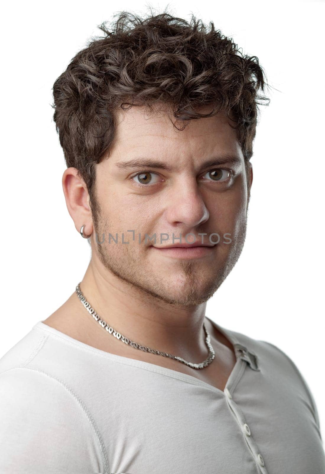Portrait of a young handsome man  isolated on white