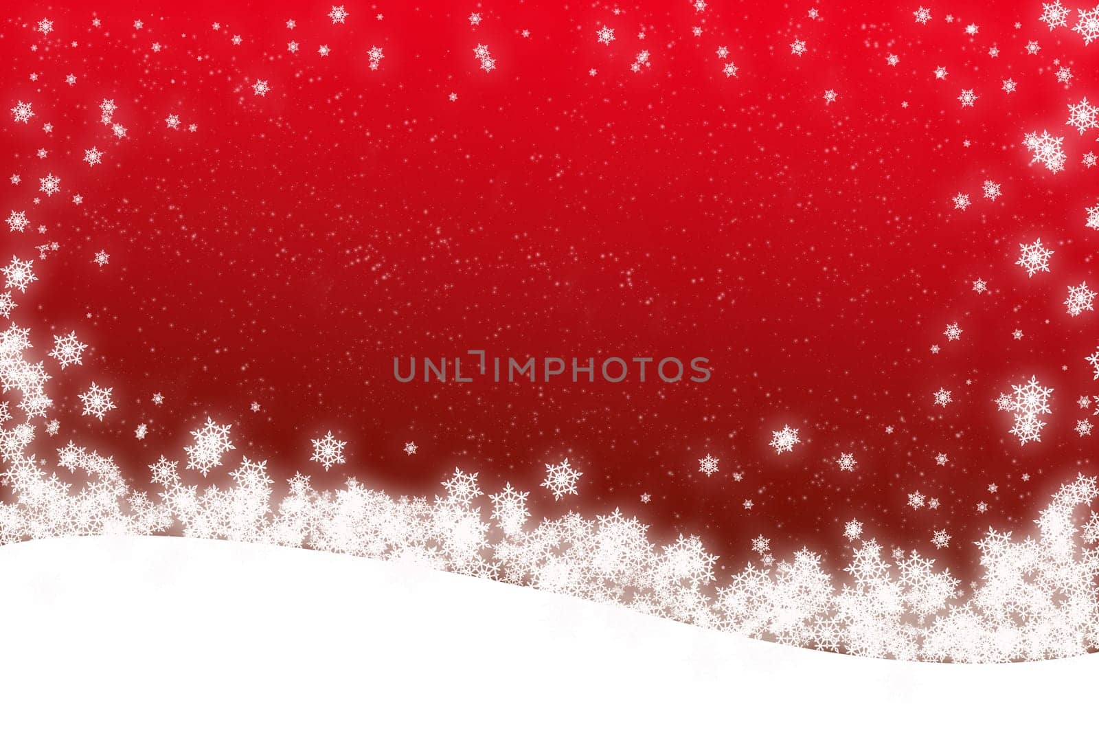 large christmas snow scene with copy space