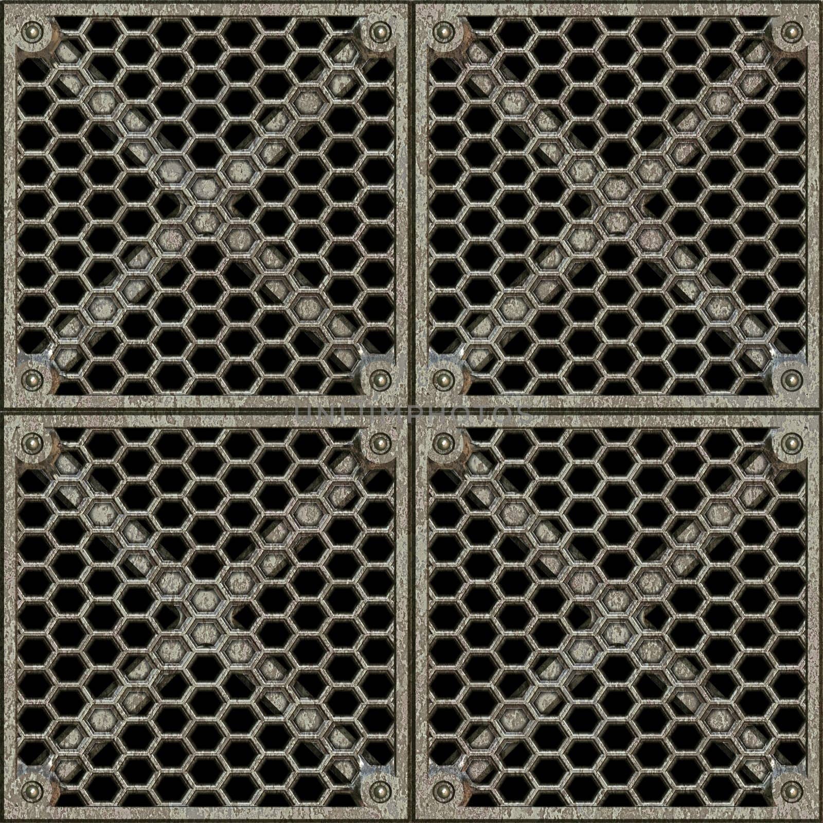 a large image of a metal gridwork barrier