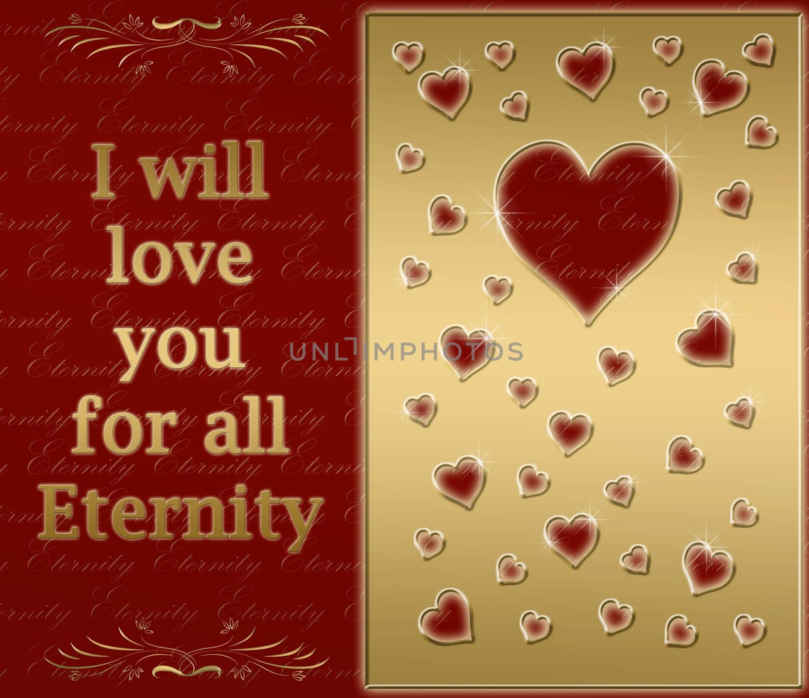 beautiful golden card for love for all eternity