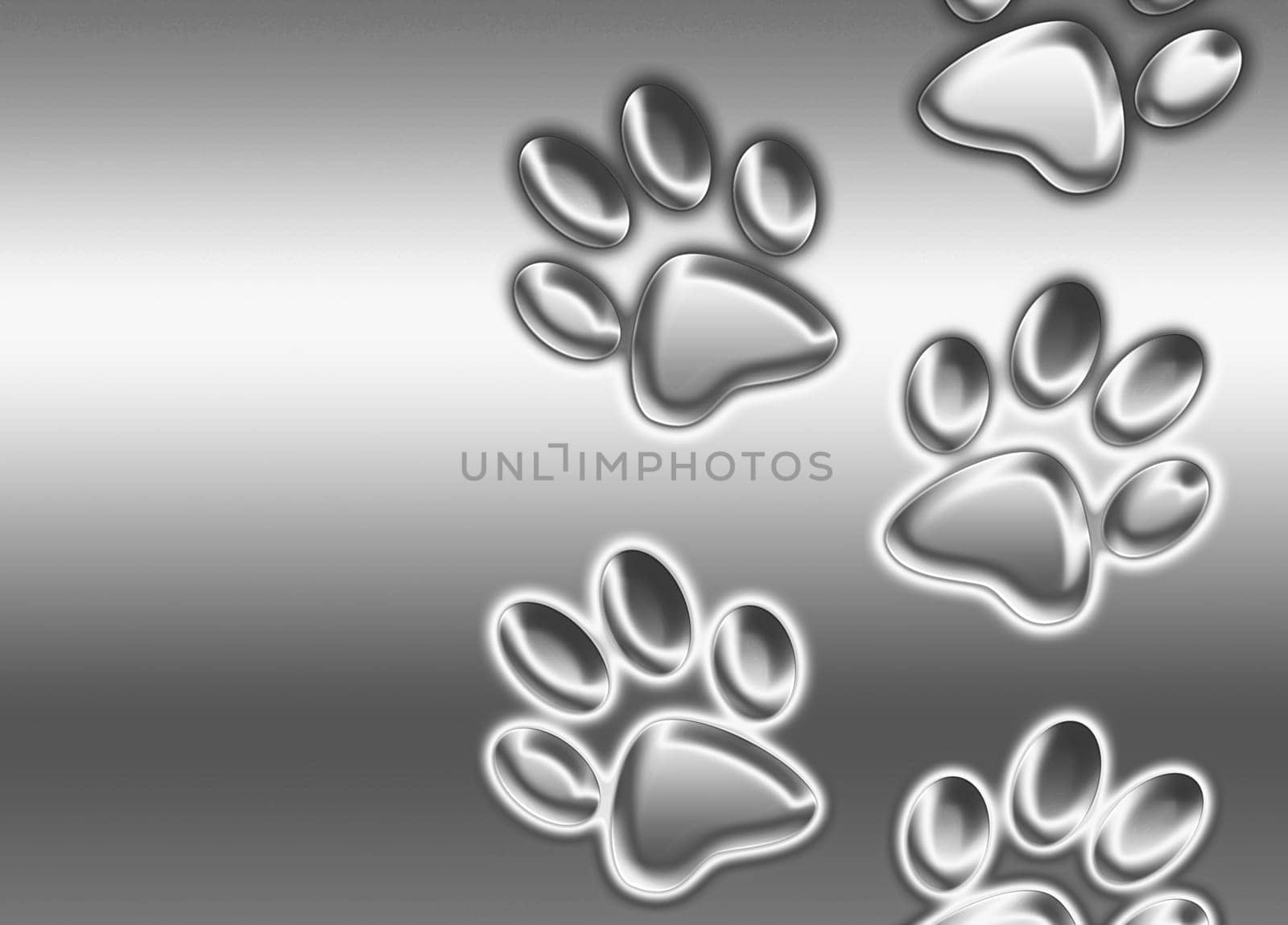 abstract background image of metallic paw prints going up the image