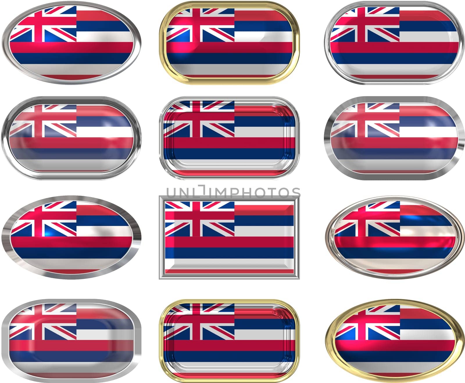 twelve Great buttons of the Flag of hawaii
