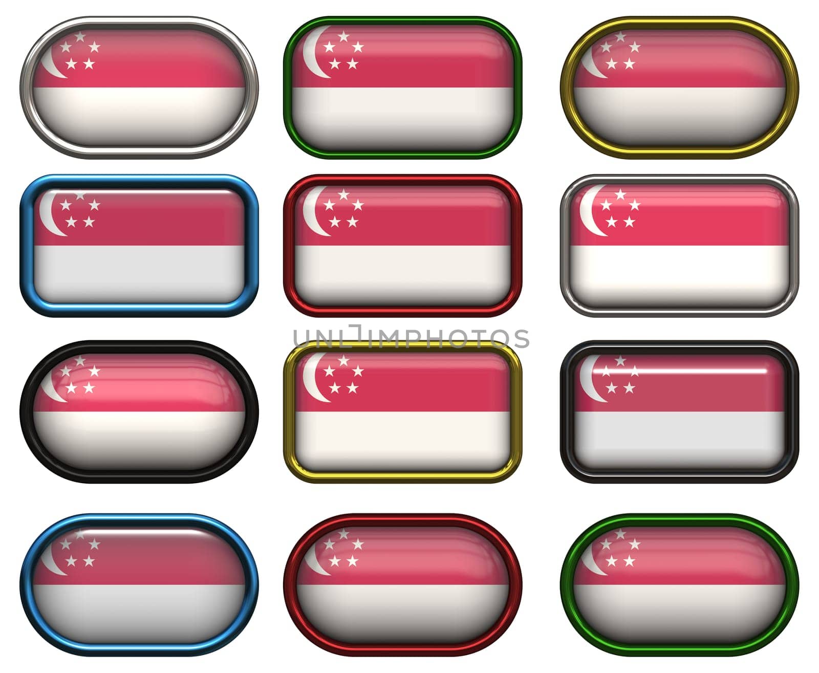 twelve Great buttons of the Flag of Singapore