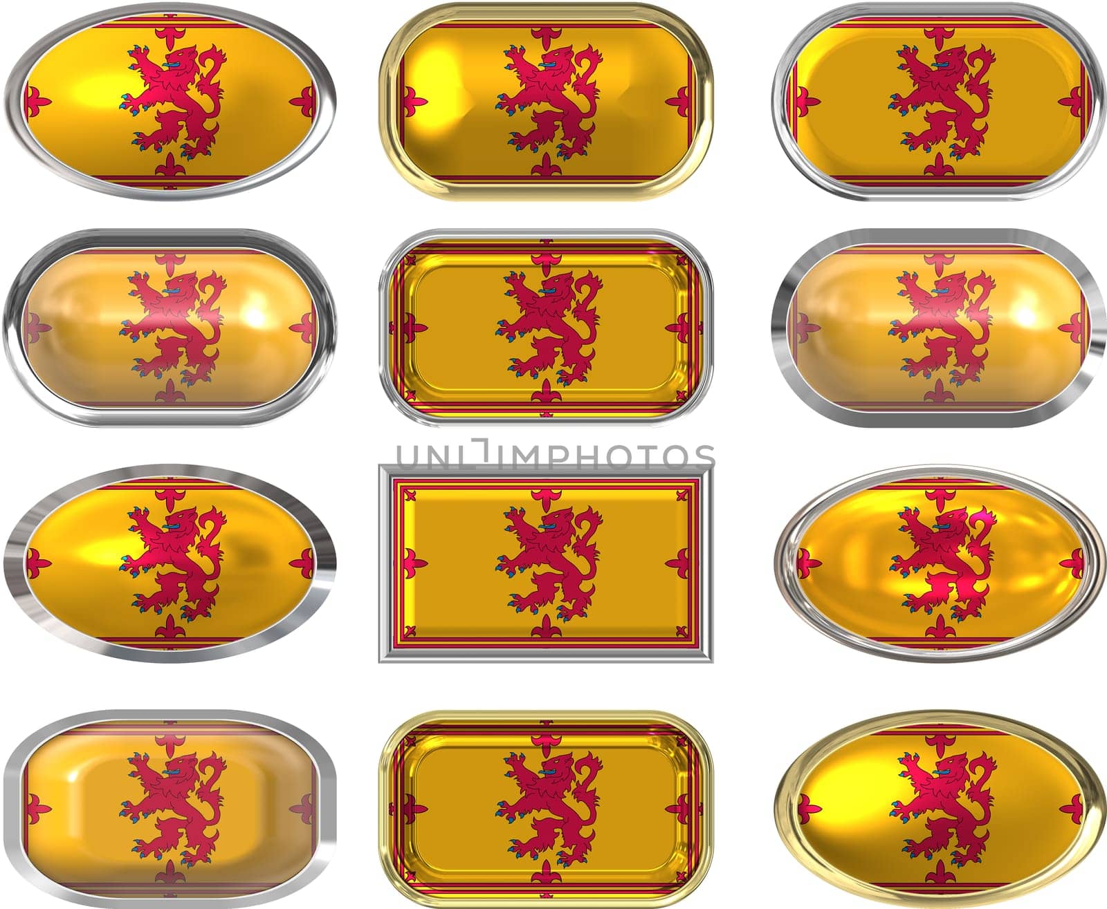 twelve Great buttons of the Flag of Scotland