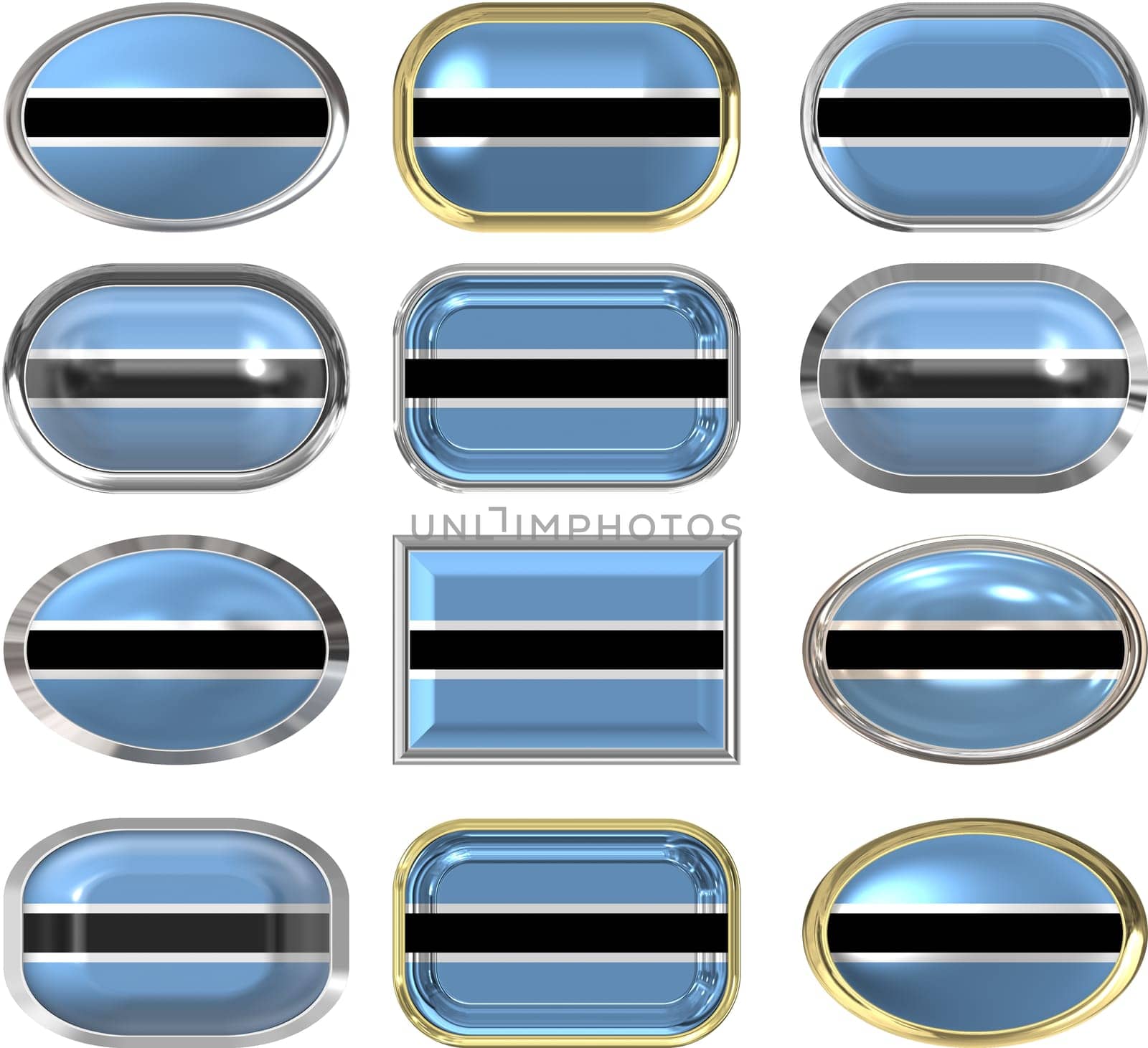 twelve buttons of the  Flag of Botswana