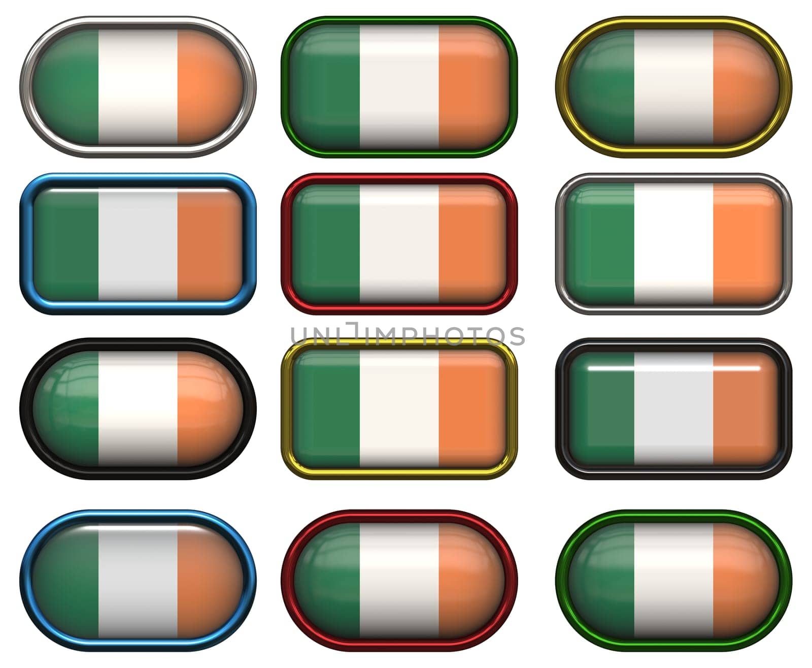 twelve Great buttons of the Flag of Ireland