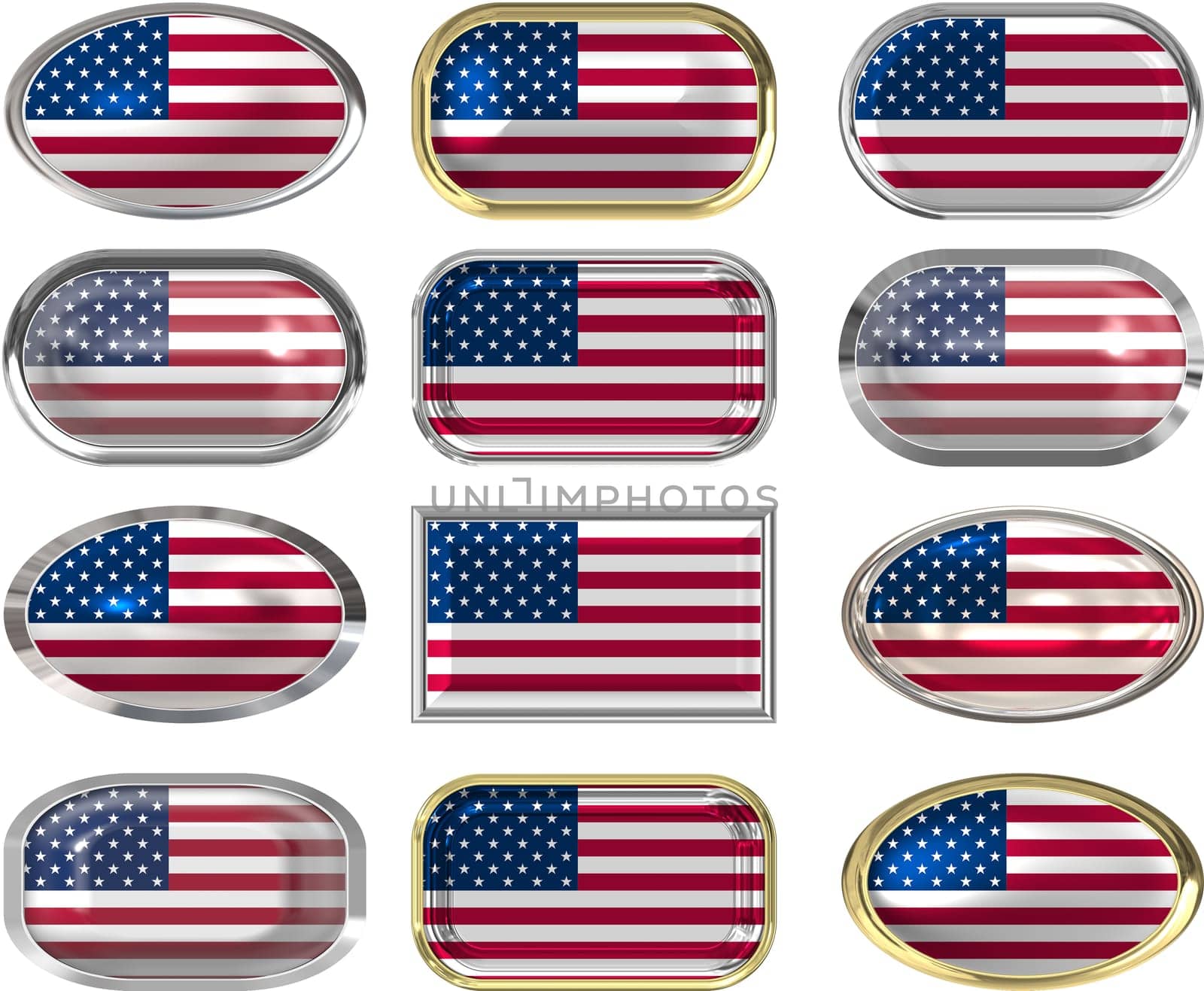 twelve Great buttons of the Flag of the United States