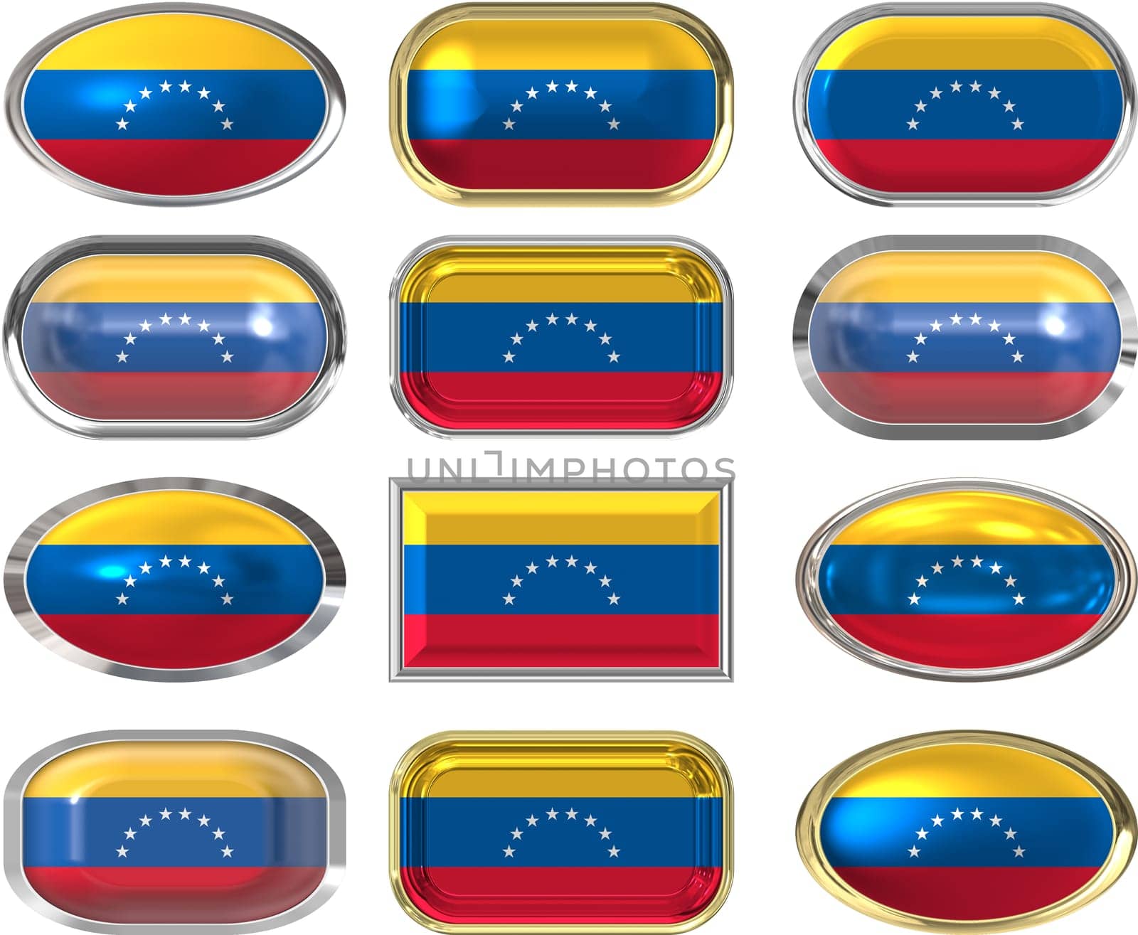 twelve Great buttons of the Flag of venezuela