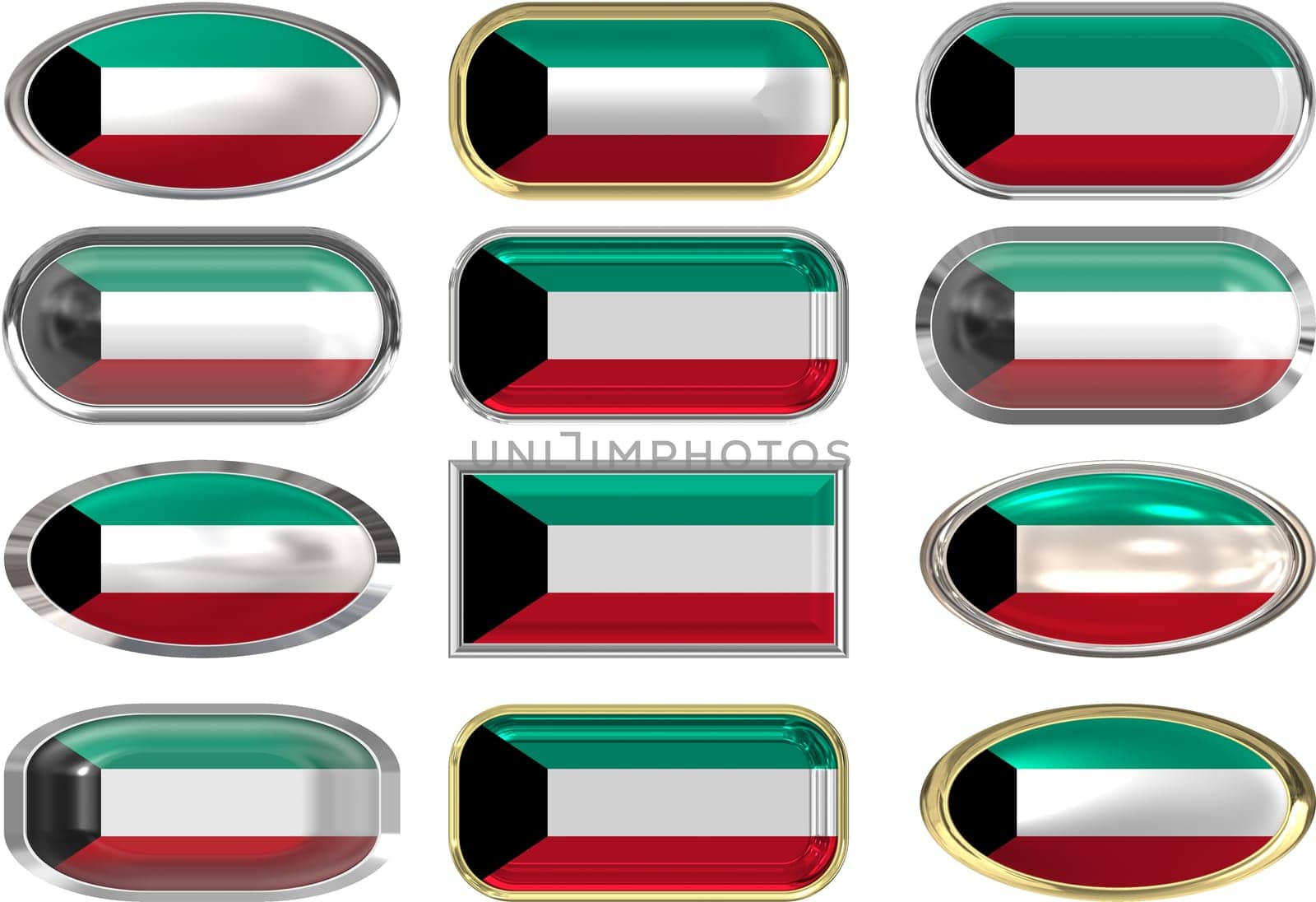twelve buttons of the Flag of Kuwait