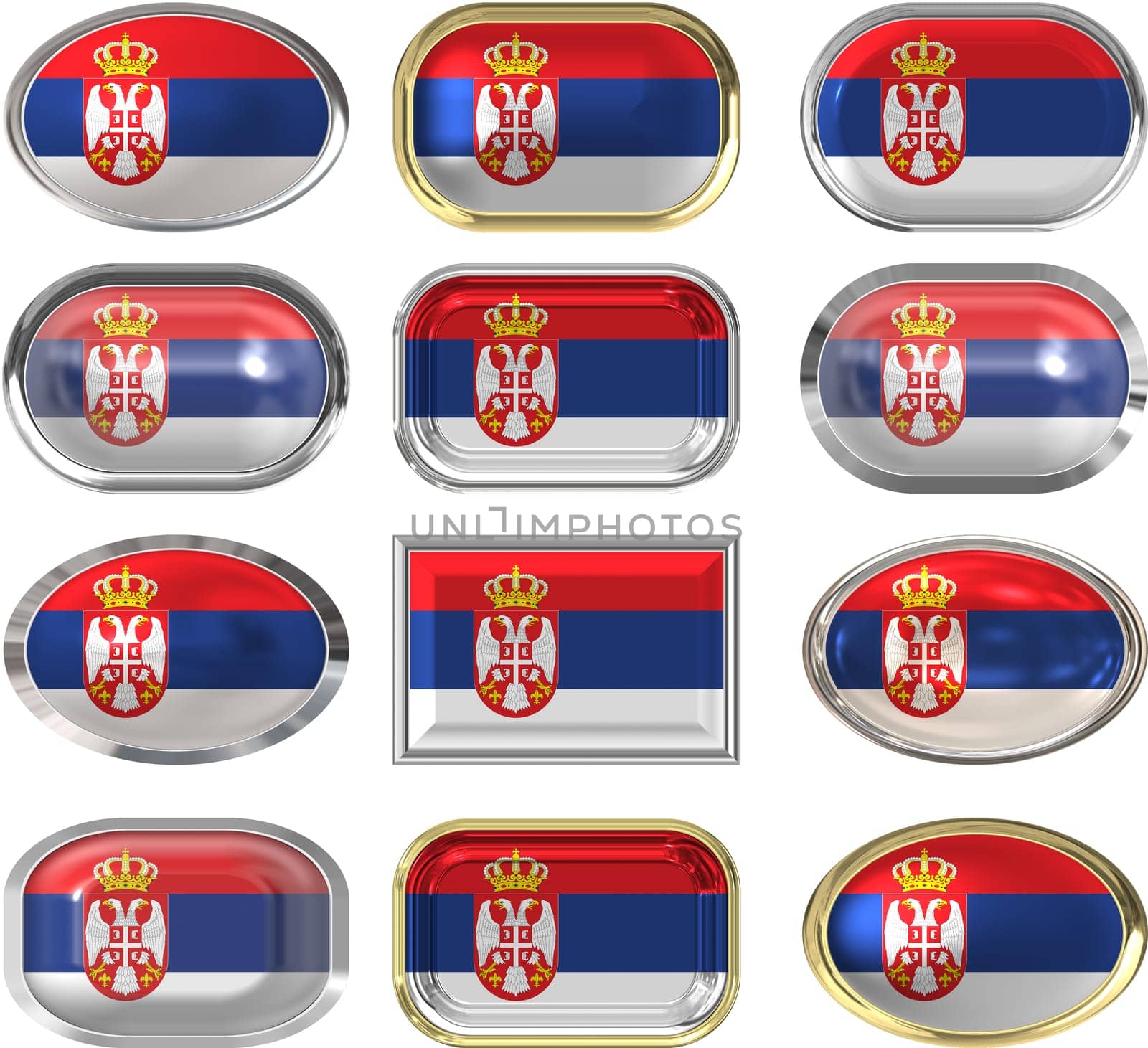 twelve buttons of the Flag of Serbia