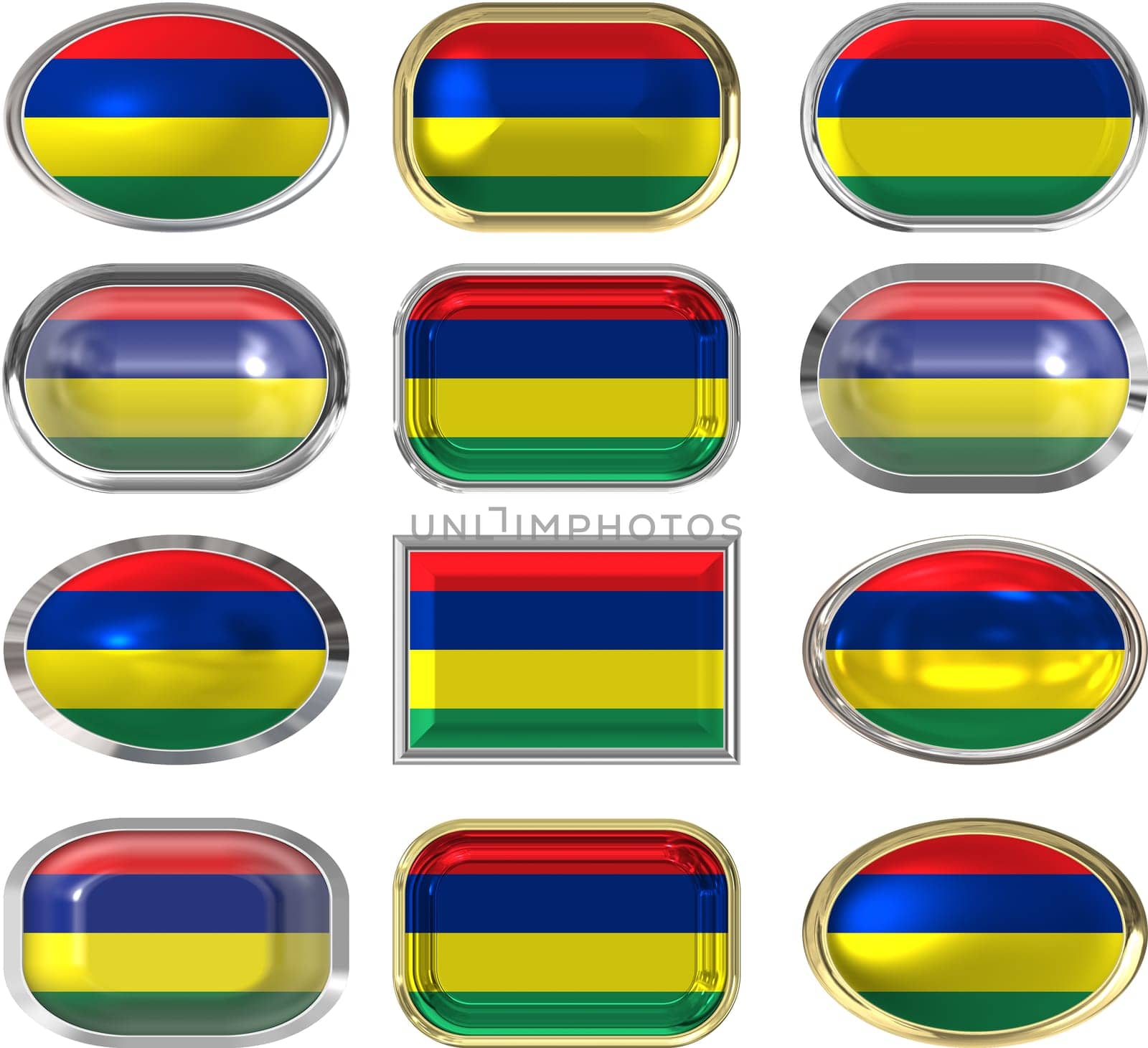 twelve buttons of the Flag of Mauritius