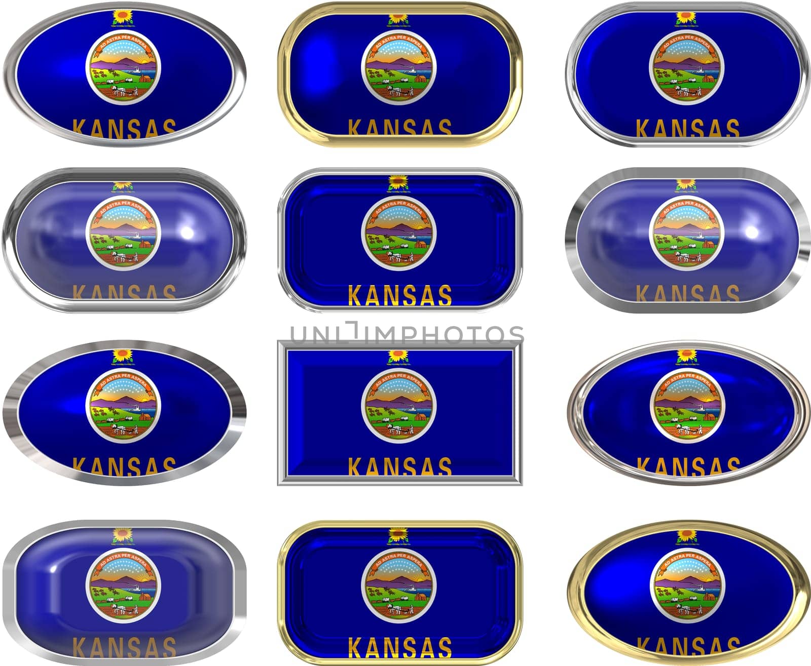 twelve buttons of the Flag of Kansas