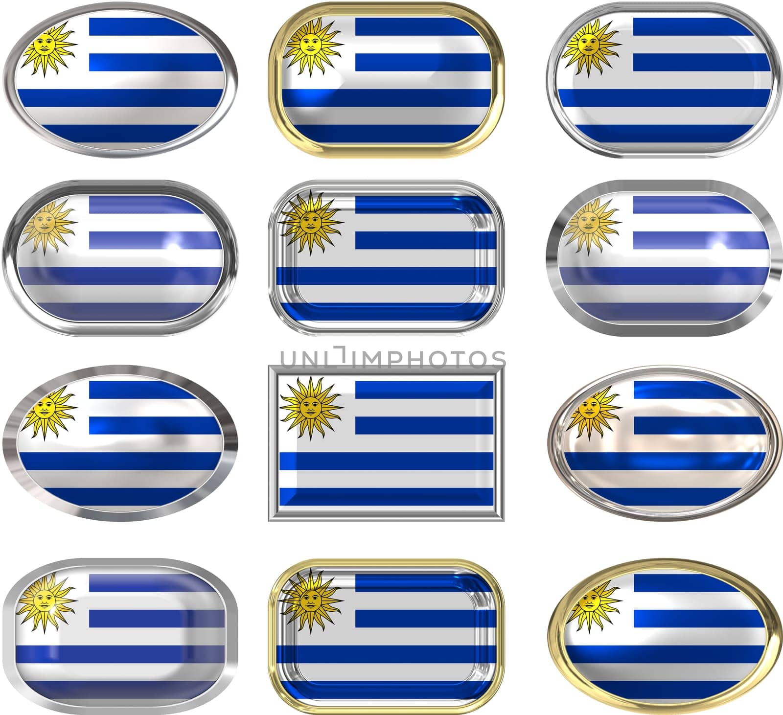 twelve buttons of the Flag of Uruguay