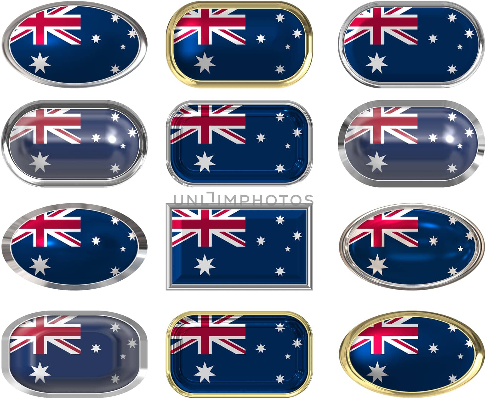 twelve buttons of the  Flag of Australia