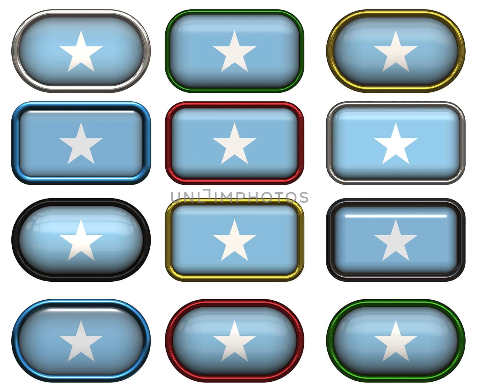 twelve Great buttons of the Flag of Somalia