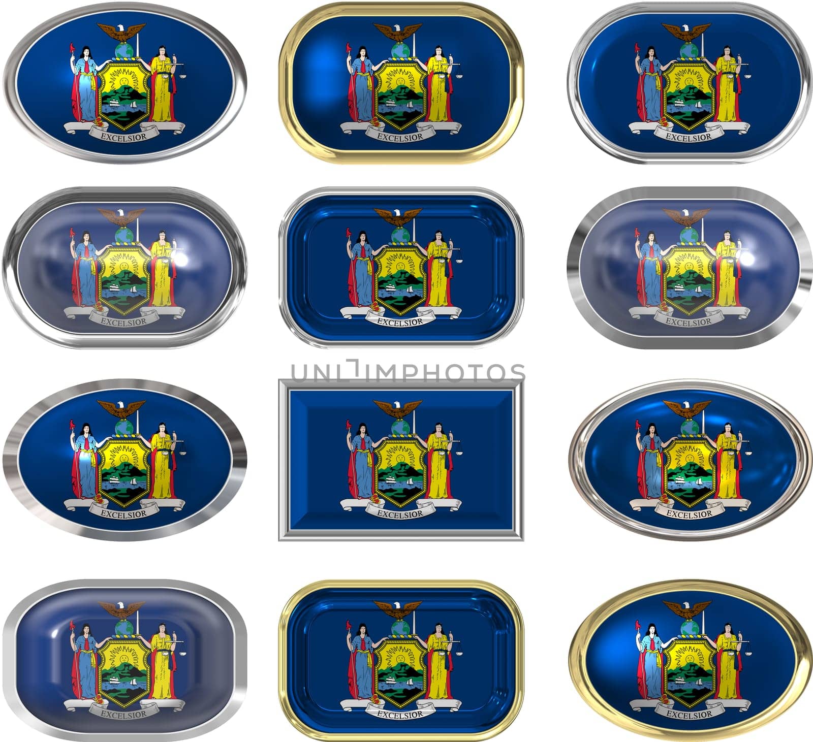 twelve Great buttons of the Flag of New York