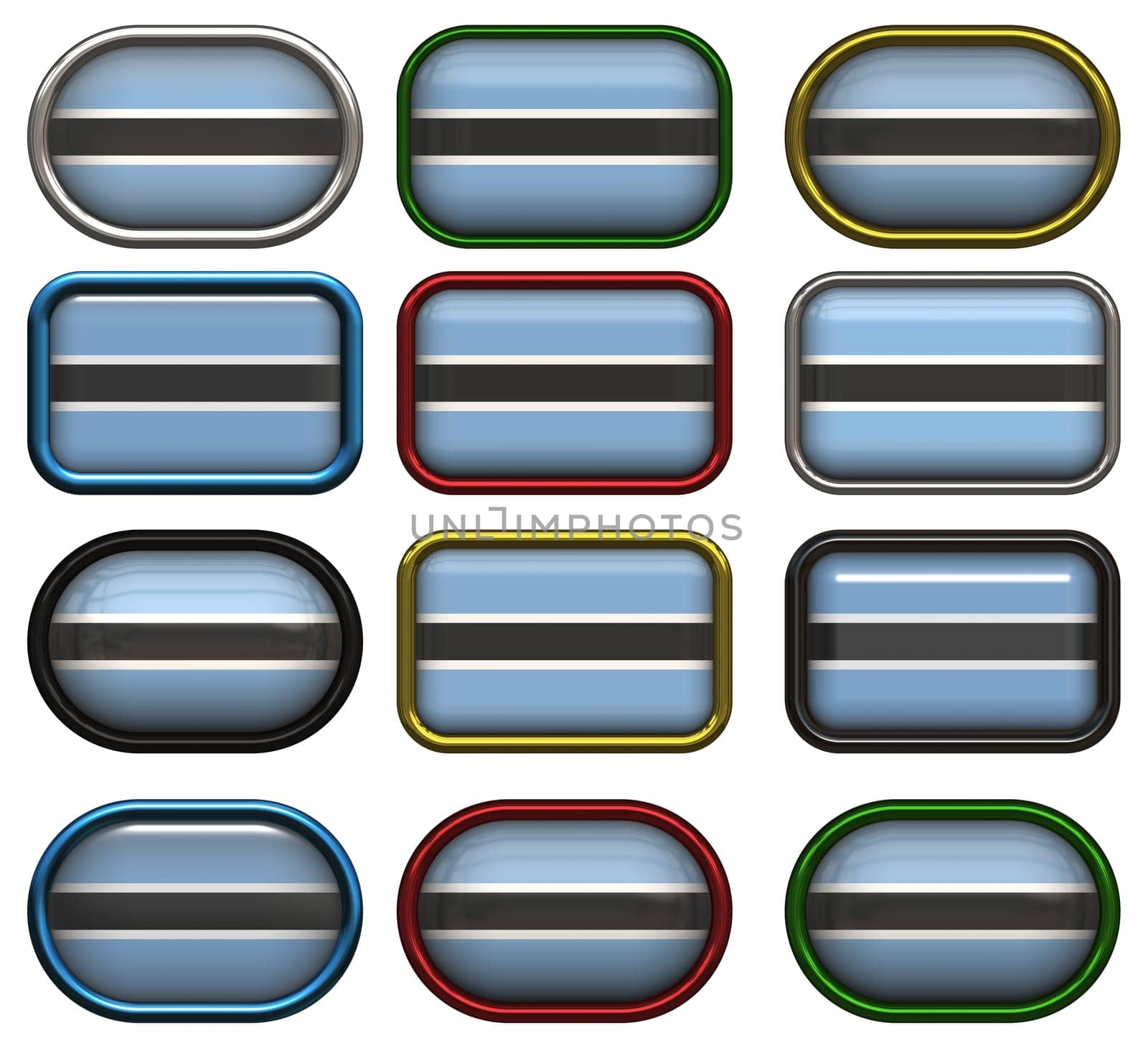 twelve buttons of the  Flag of Botswana