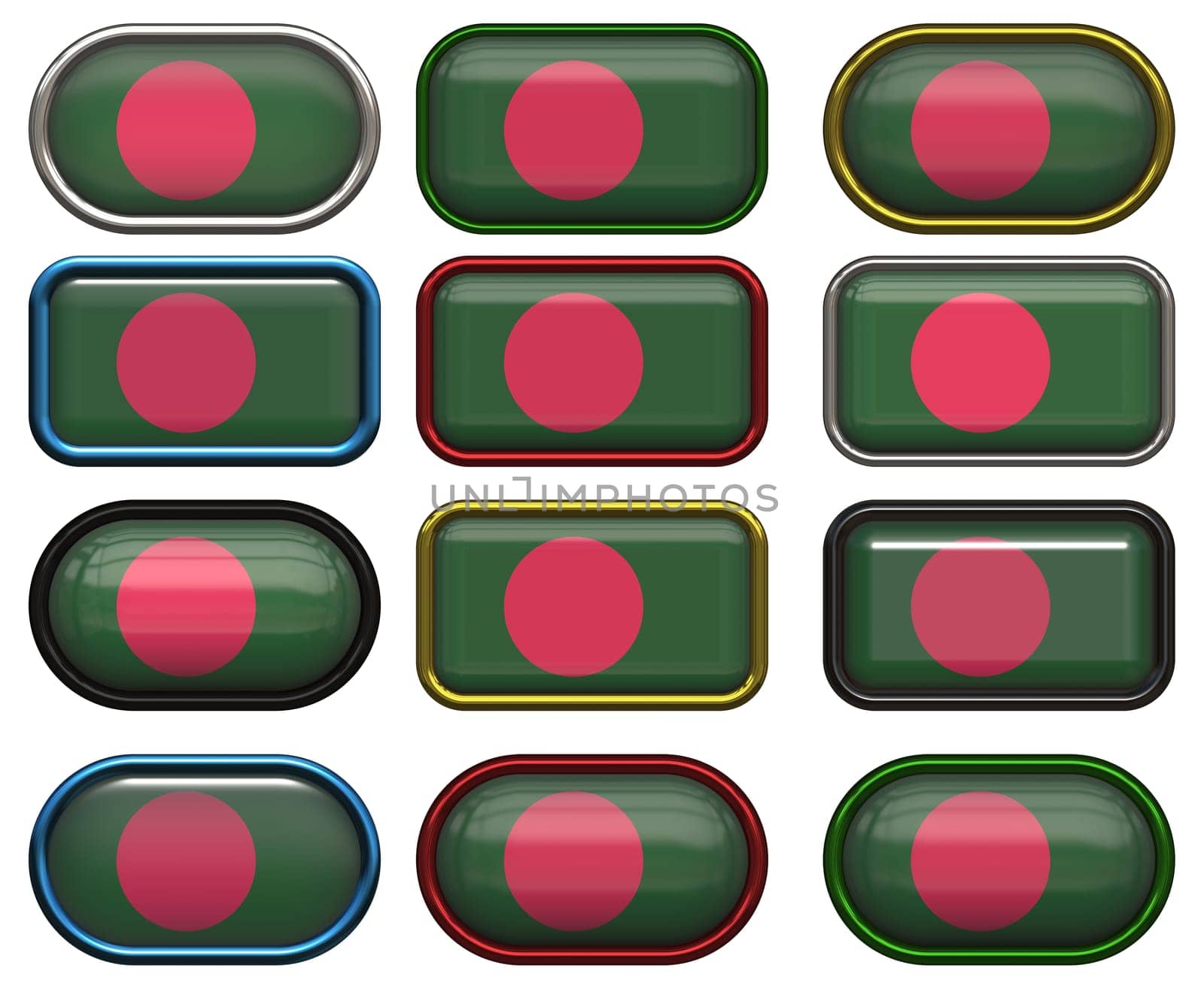 twelve buttons of the  Flag of Bangladesh