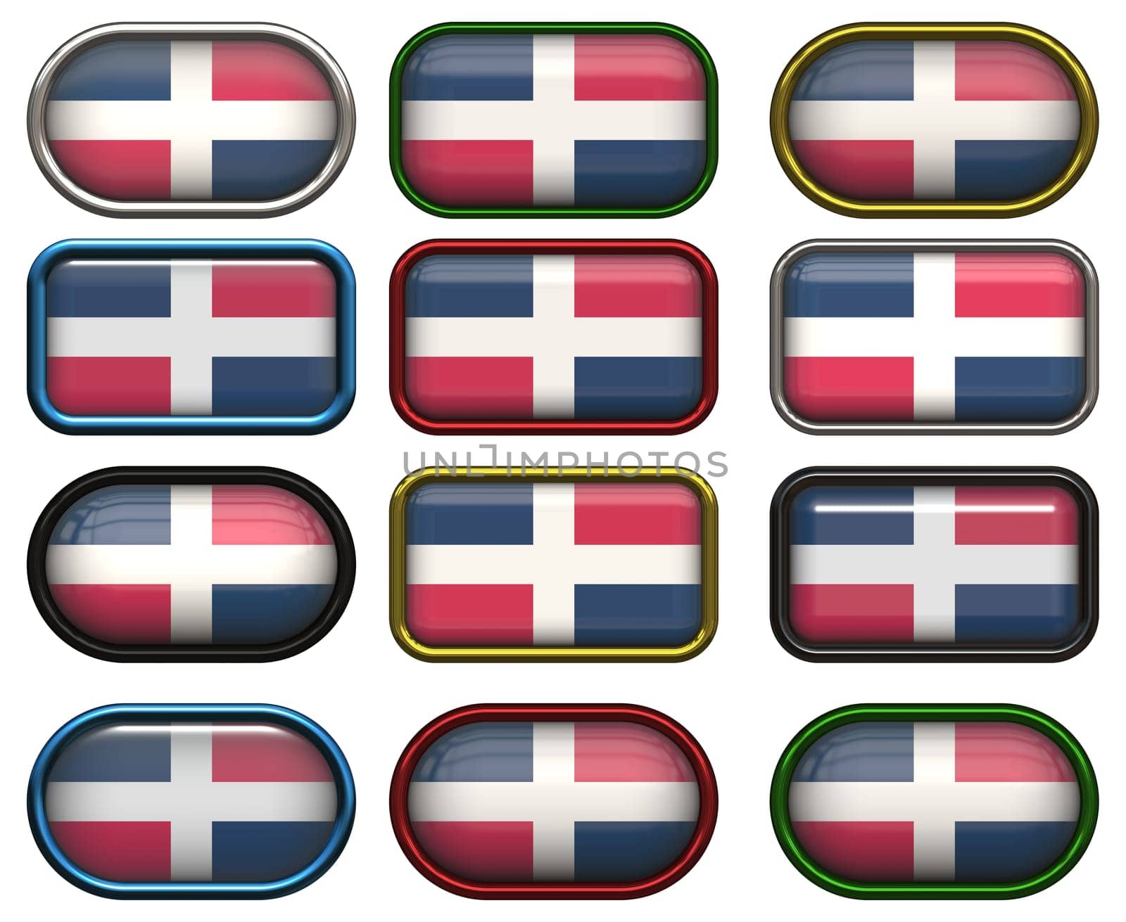 twelve buttons of the  Flag of dominican republic