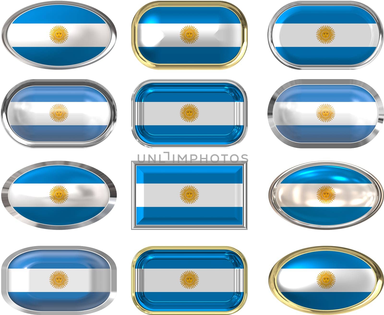 twelve buttons of the  Flag of Argentina