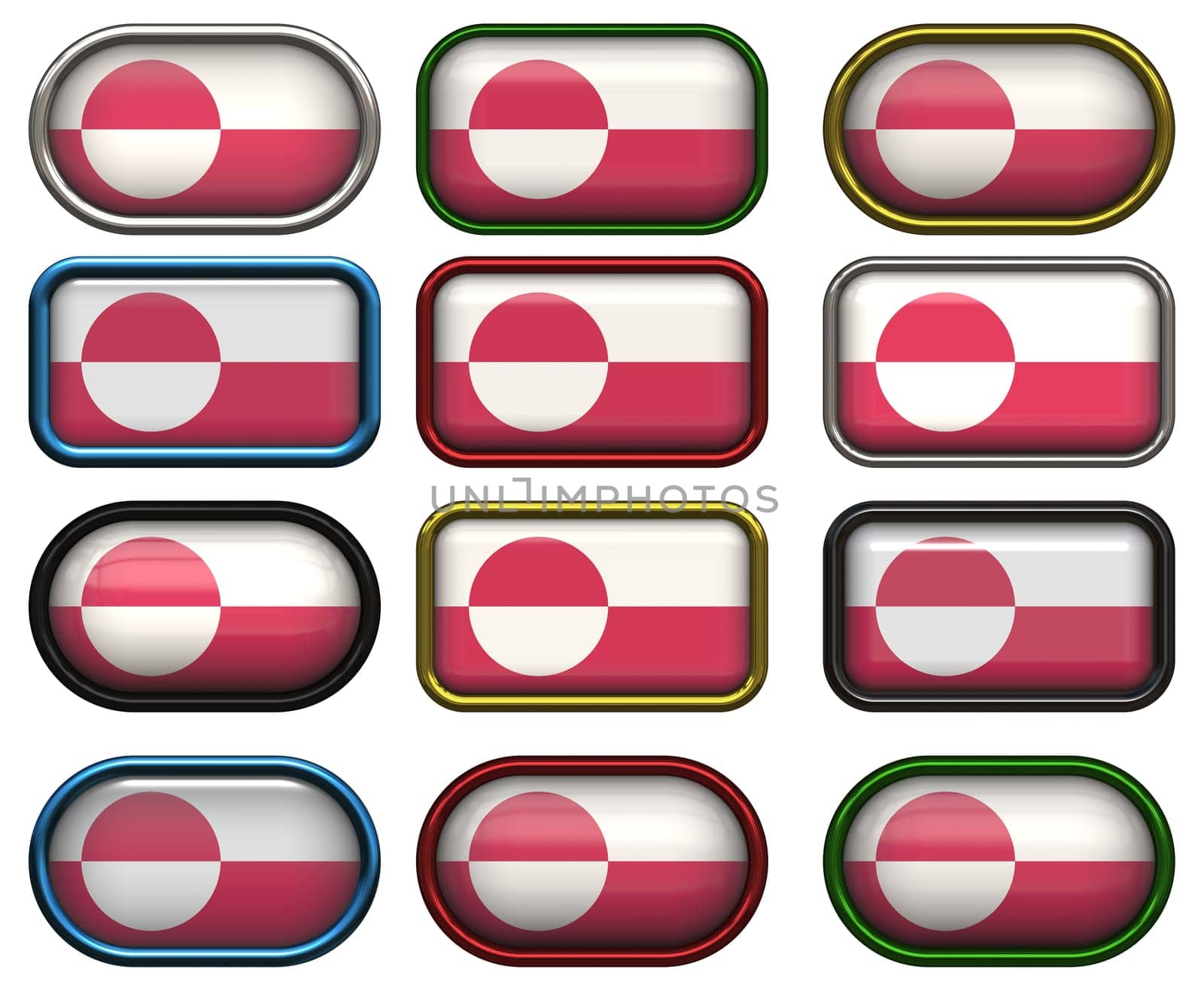 twelve buttons of the Flag of Greenland