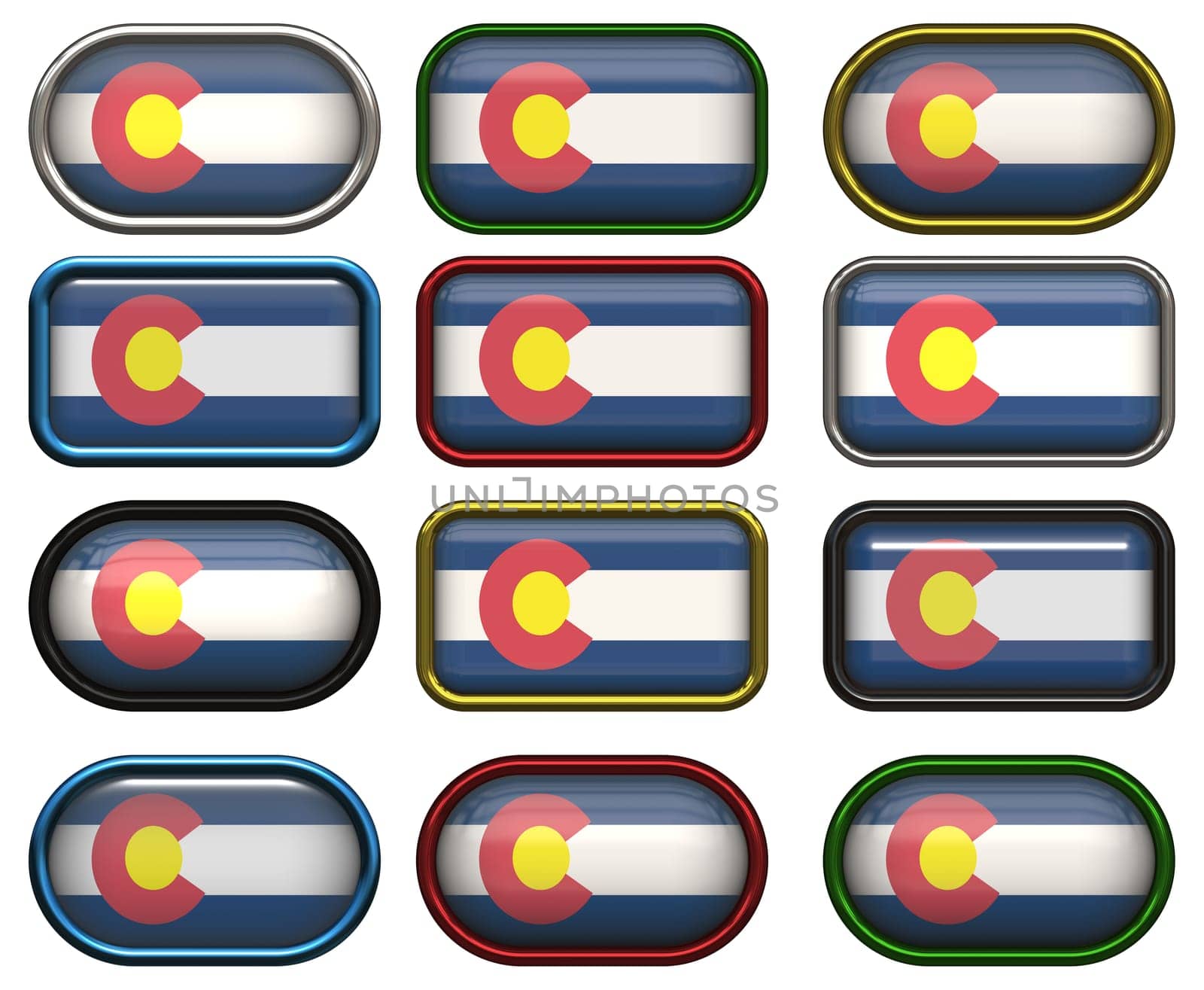 twelve buttons of the Flag of Colorado