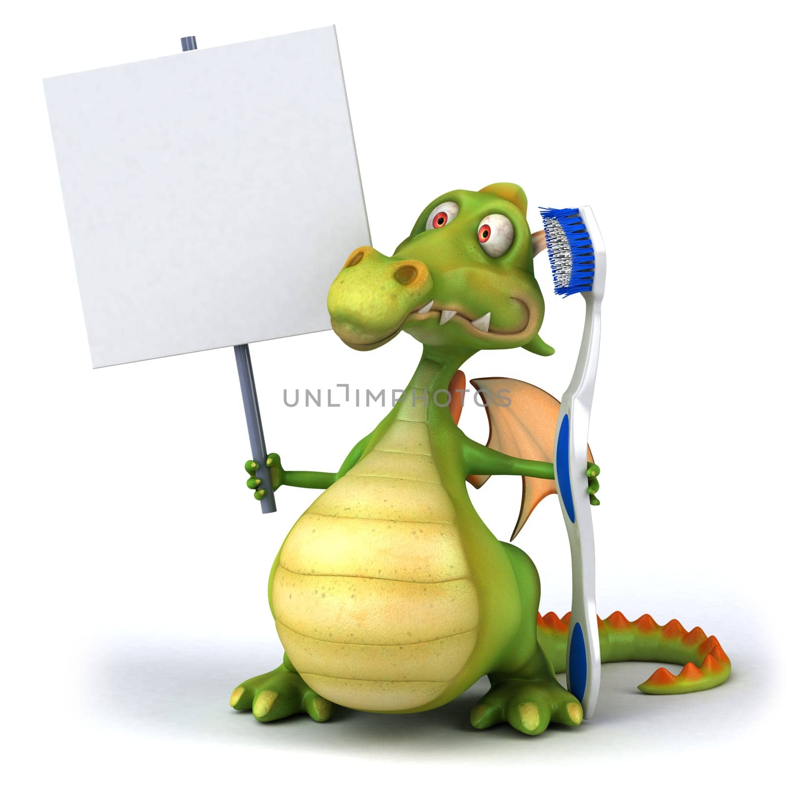 Dragon and toothbrush