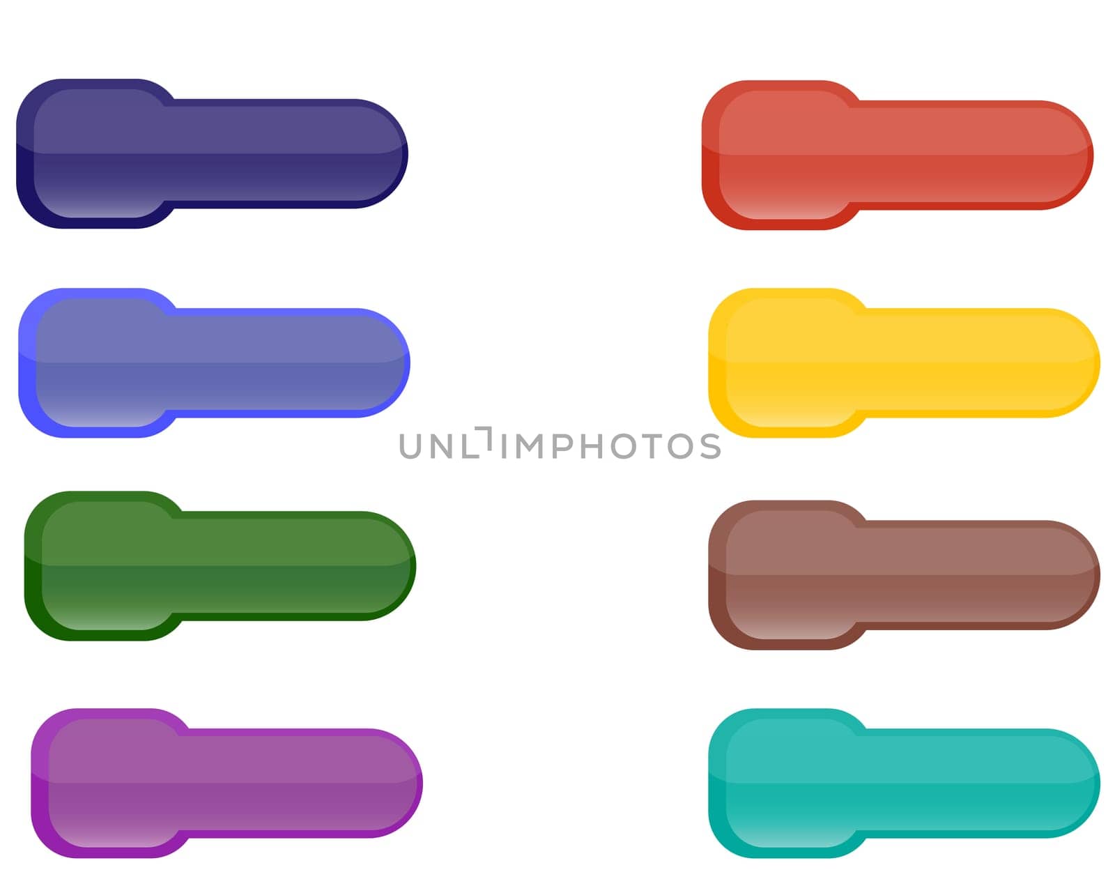 Collection of brightly colored, glossy web  elements