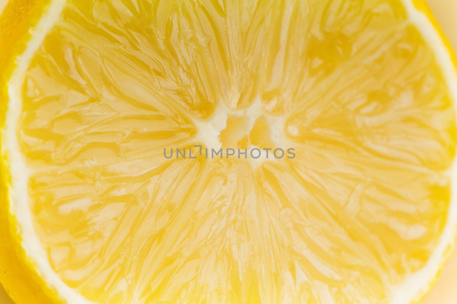 Detail of a fresh lemon half