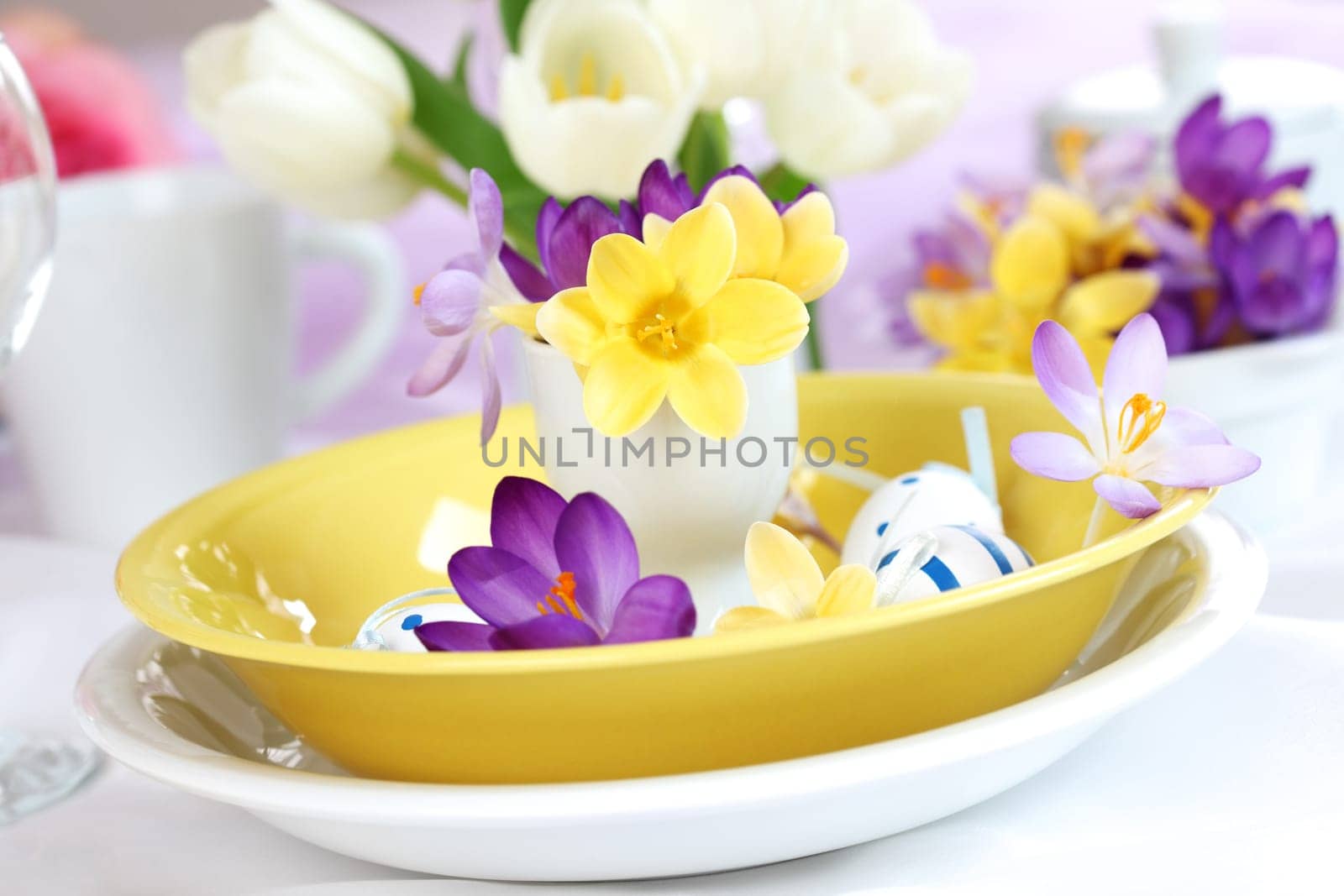 Easter detail with Easter eggs or spring motive