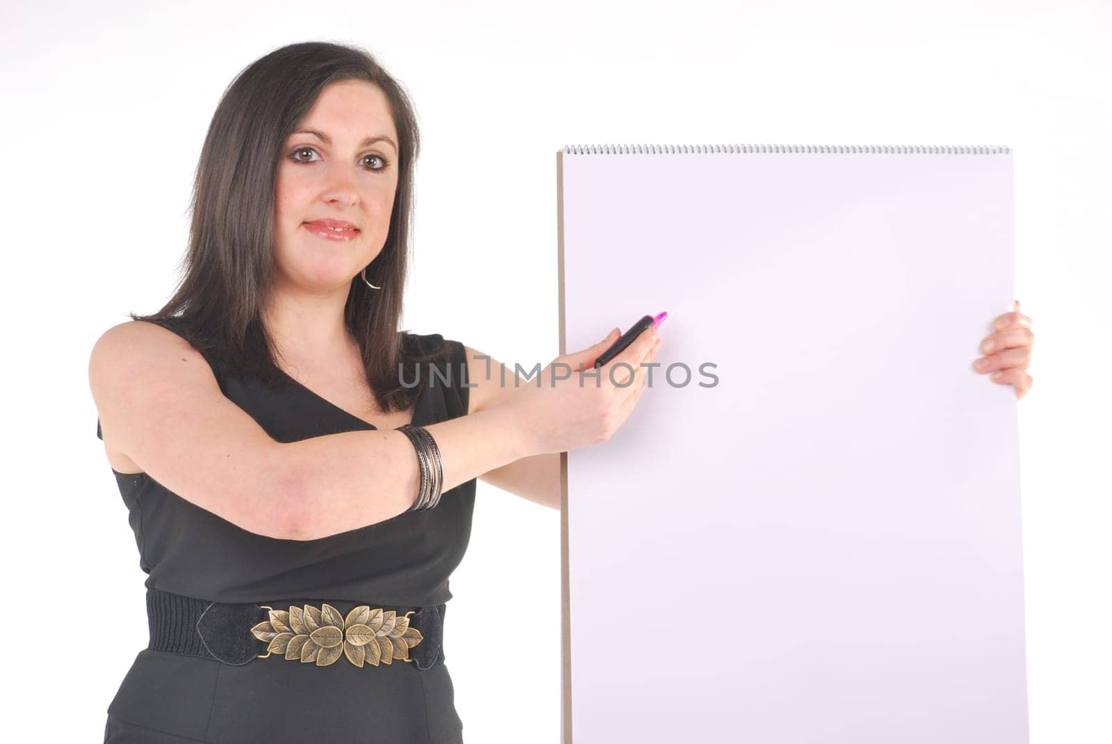 business woman with flip chart