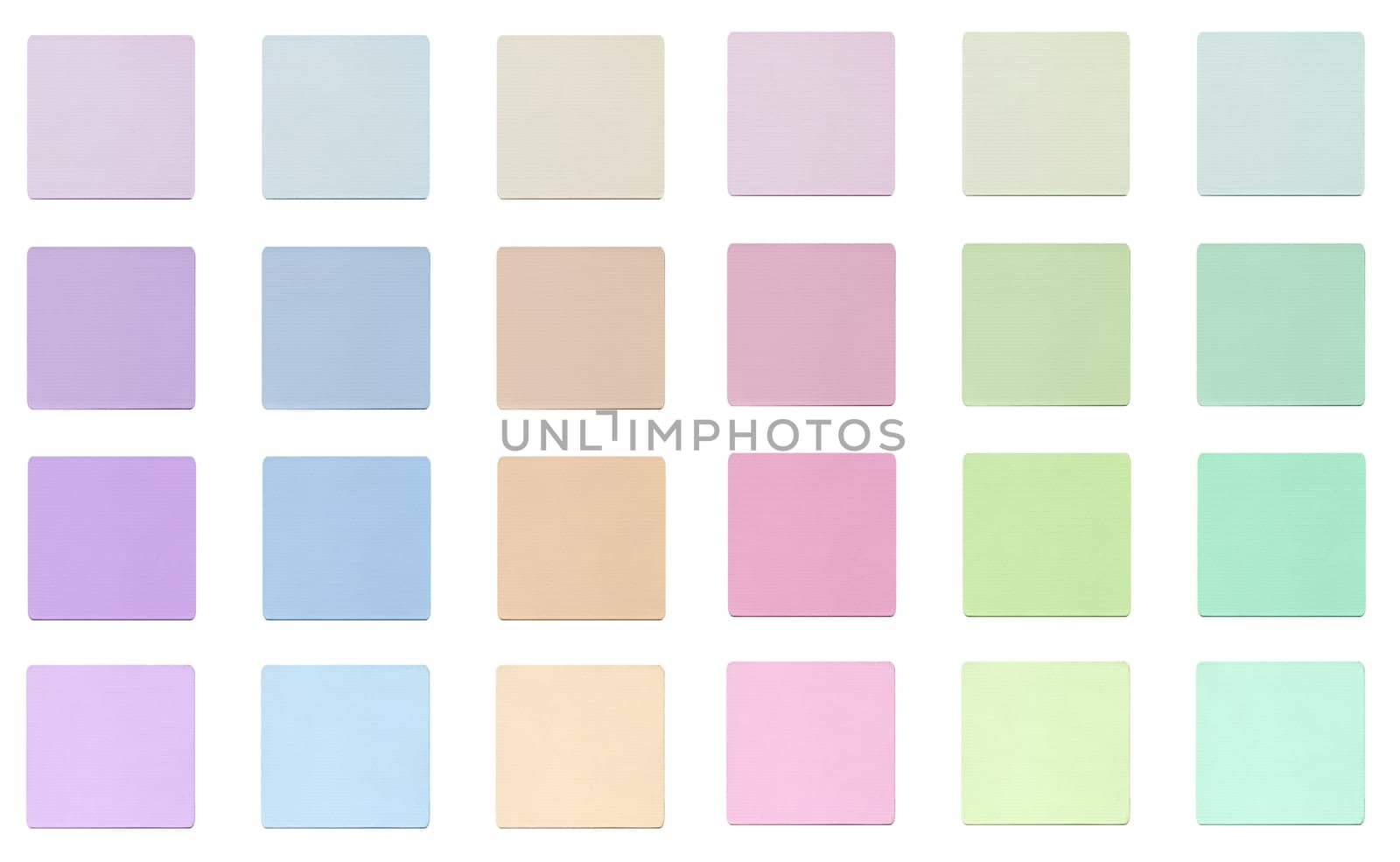 Colour fabric paint samples isolated over white
