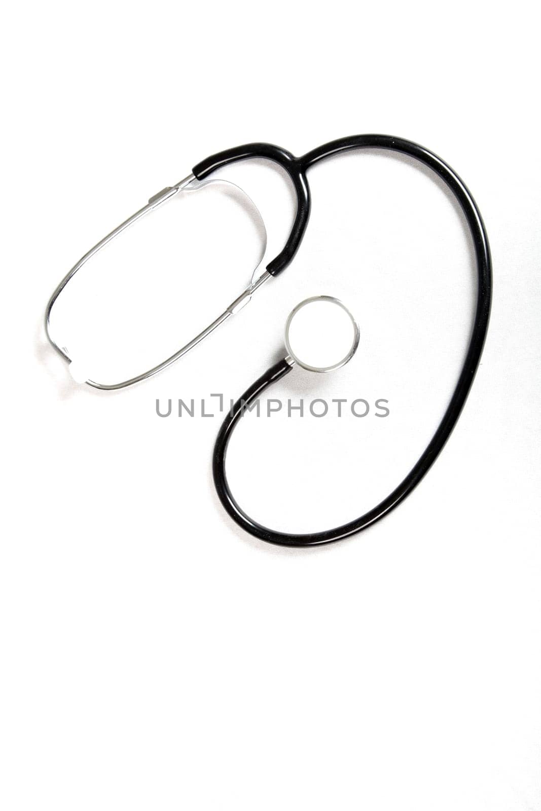 A stethoscope on a white background