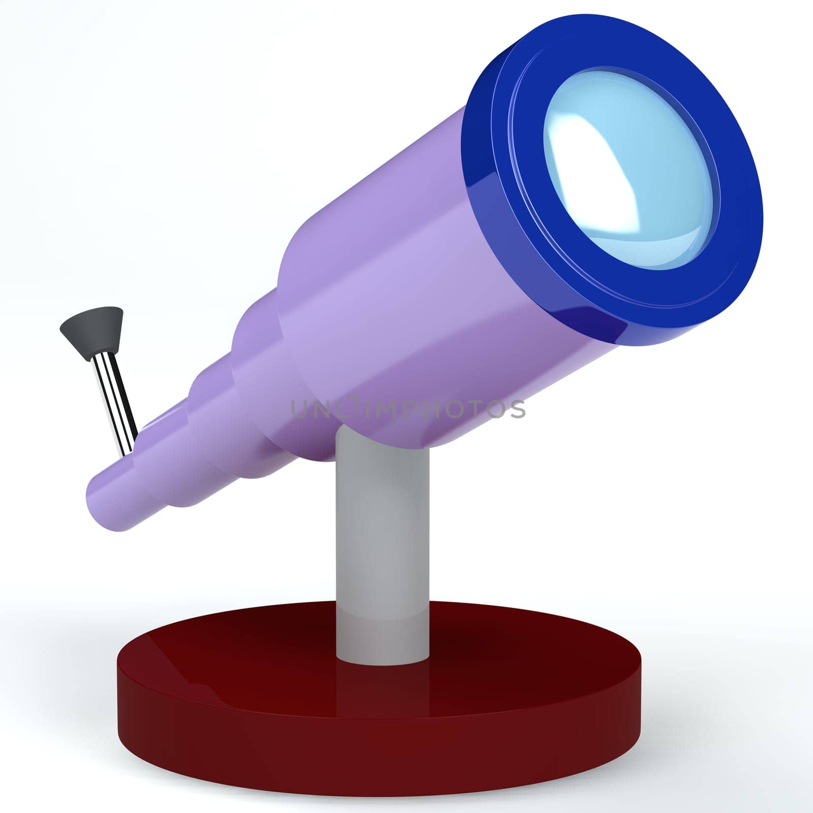 3d rendered telescope isolated on white background