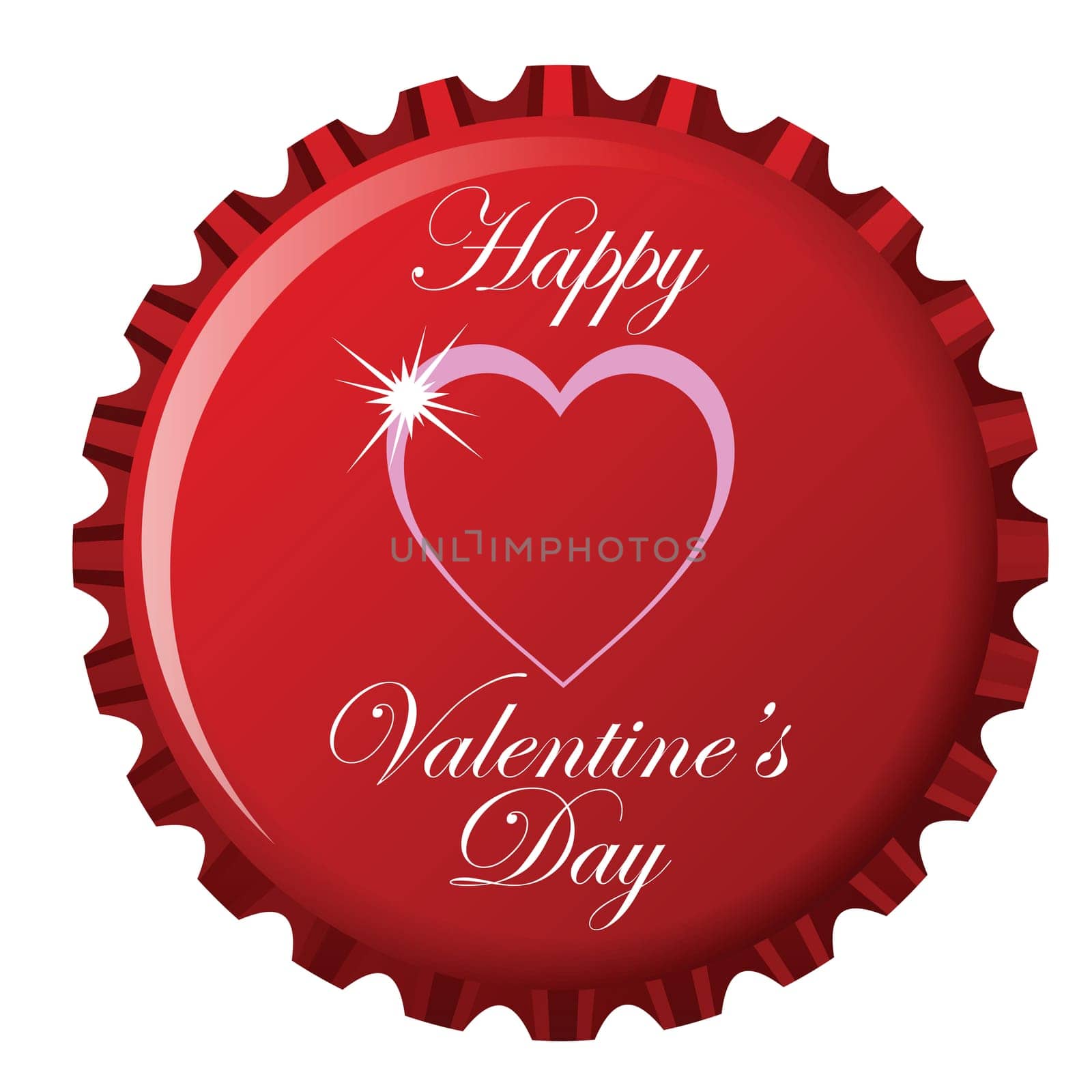 happy valentines day bottle cap